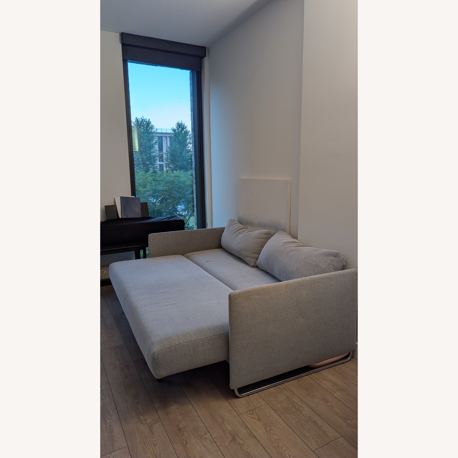 CB2 Tandom Light Gray Fabric Sleeper Sofa - image-8