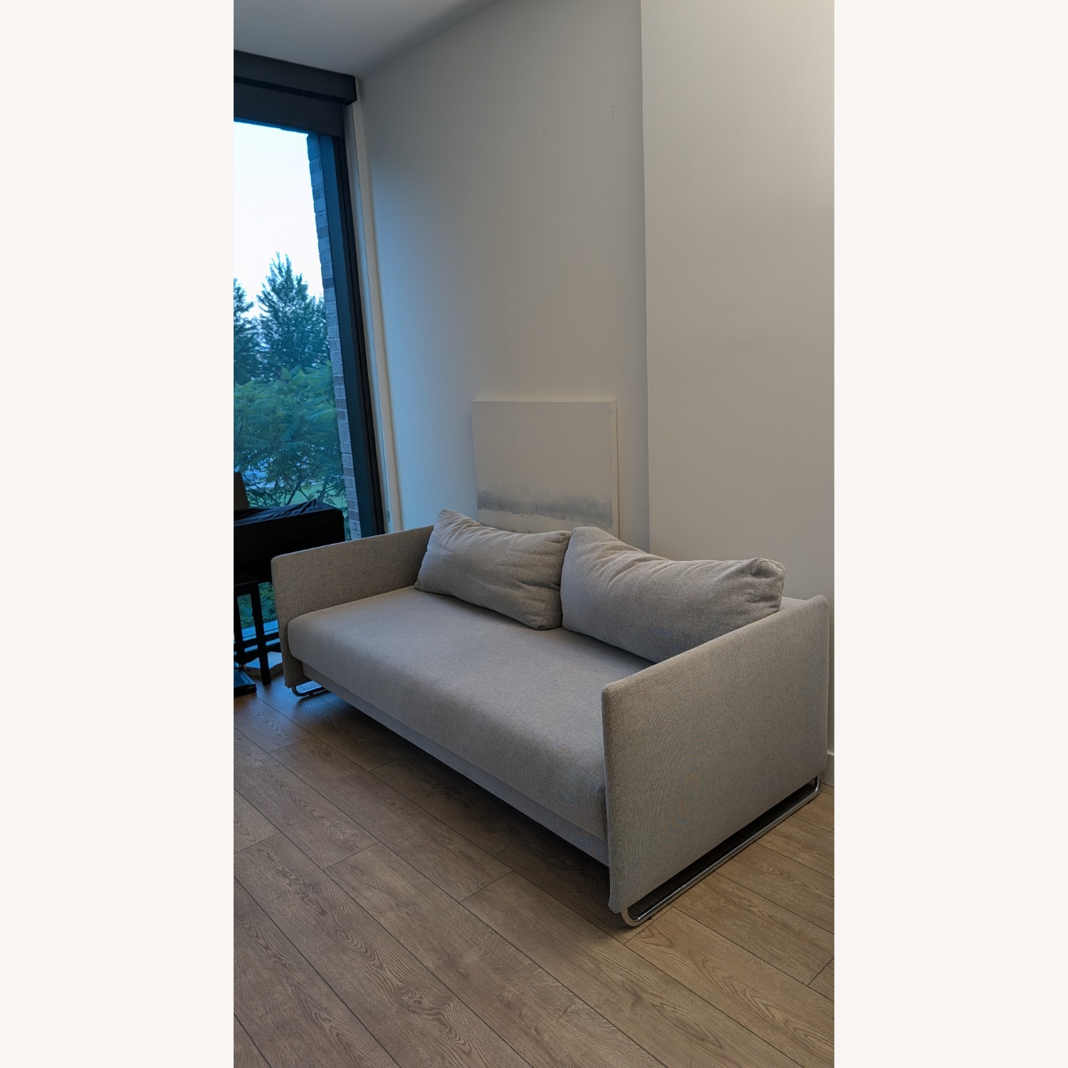 CB2 Tandom Light Gray Fabric Sleeper Sofa - image-4