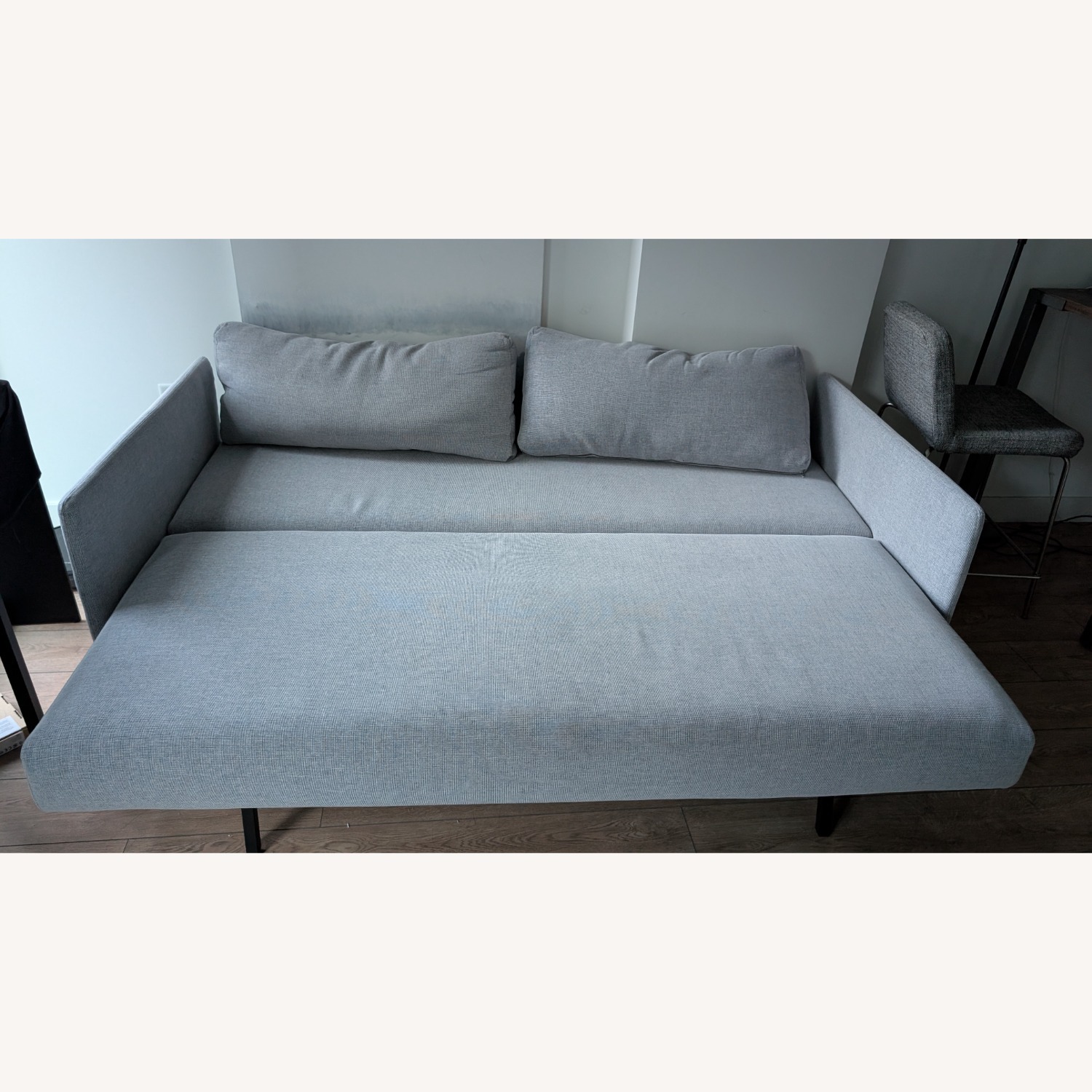 CB2 Tandom Light Gray Fabric Sleeper Sofa - image-9