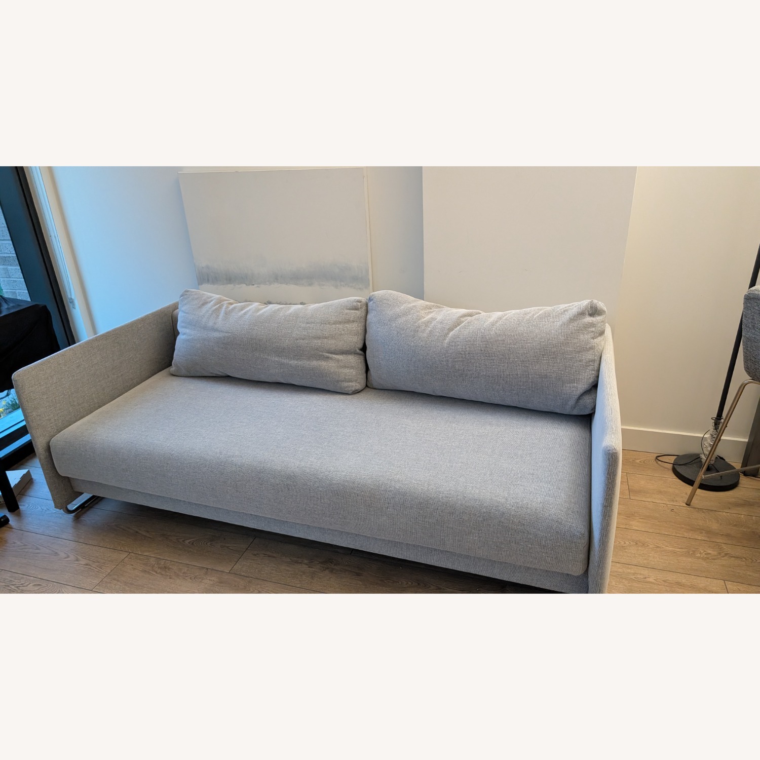 CB2 Tandom Light Gray Fabric Sleeper Sofa - image-6