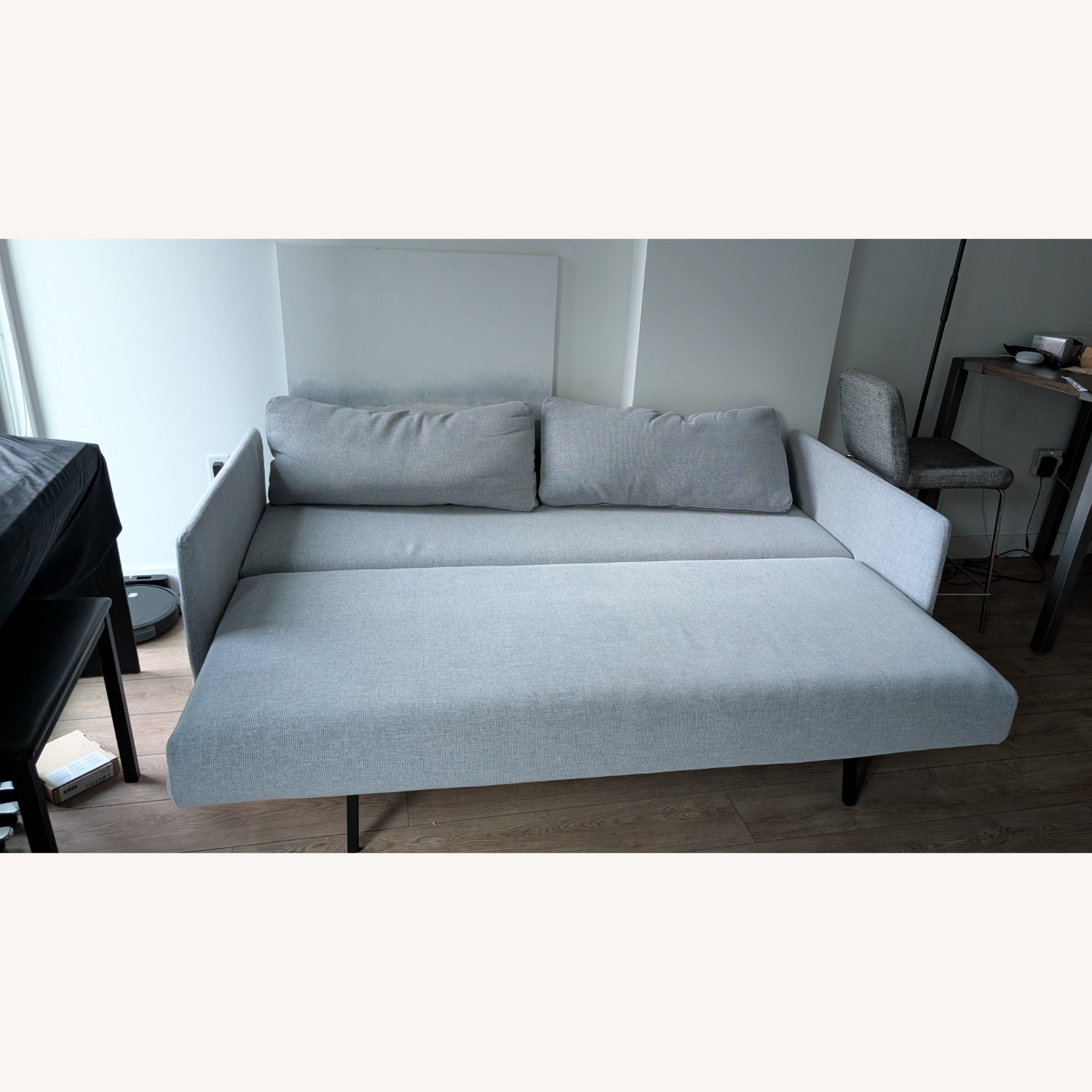CB2 Tandom Light Gray Fabric Sleeper Sofa - image-1
