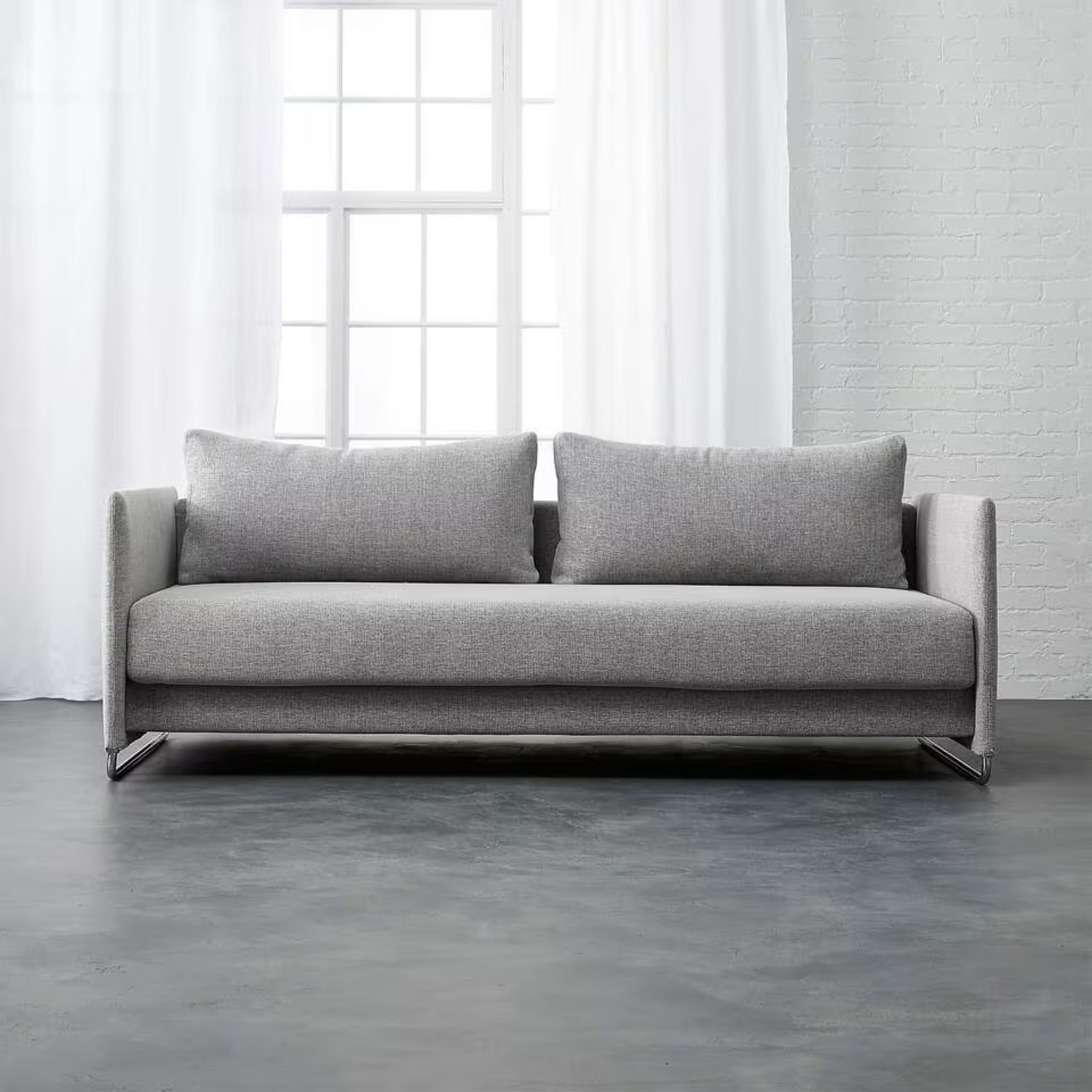 CB2 Tandom Light Gray Fabric Sleeper Sofa - image-11