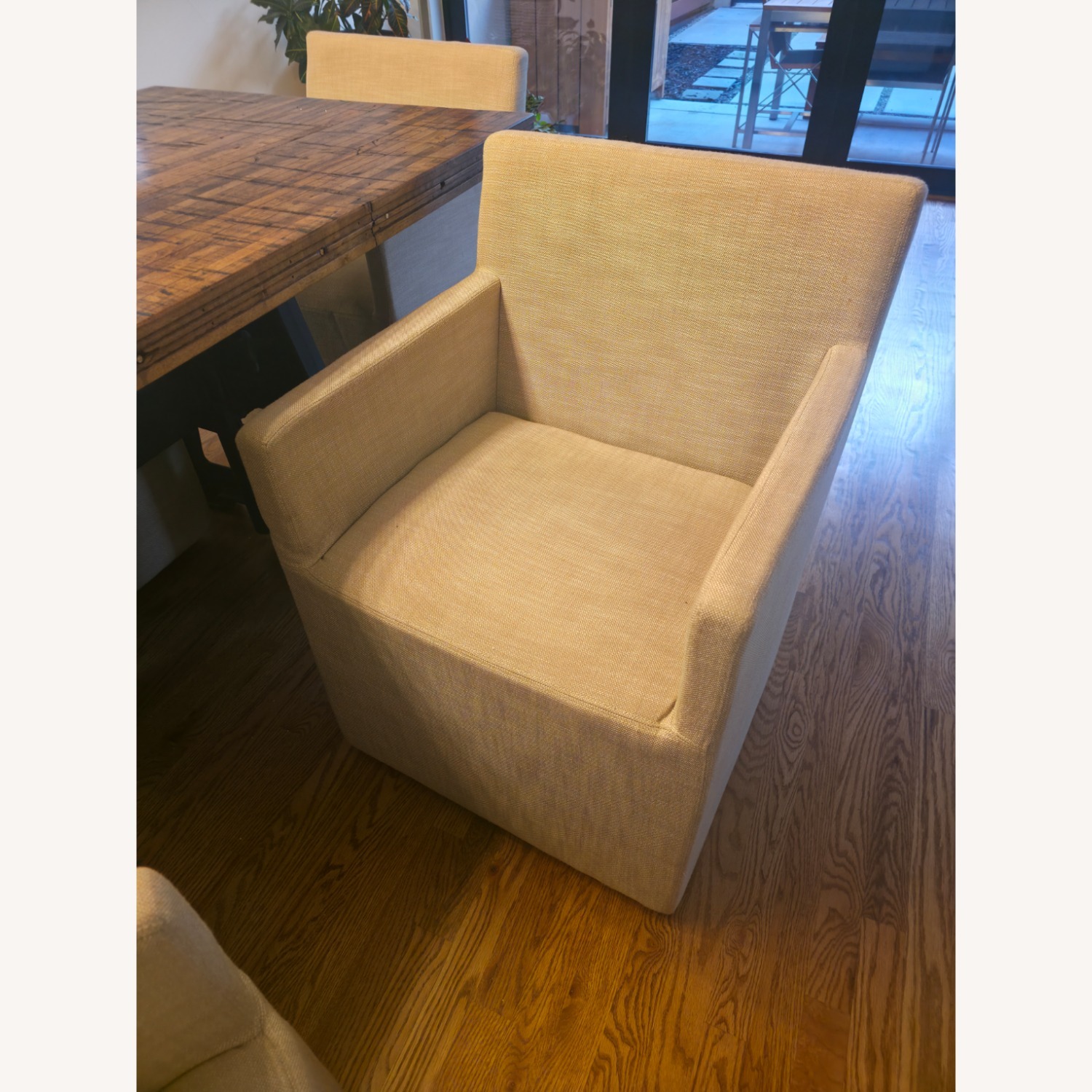 Restoration Hardware Natural Fabric Dining Chairs - image-4
