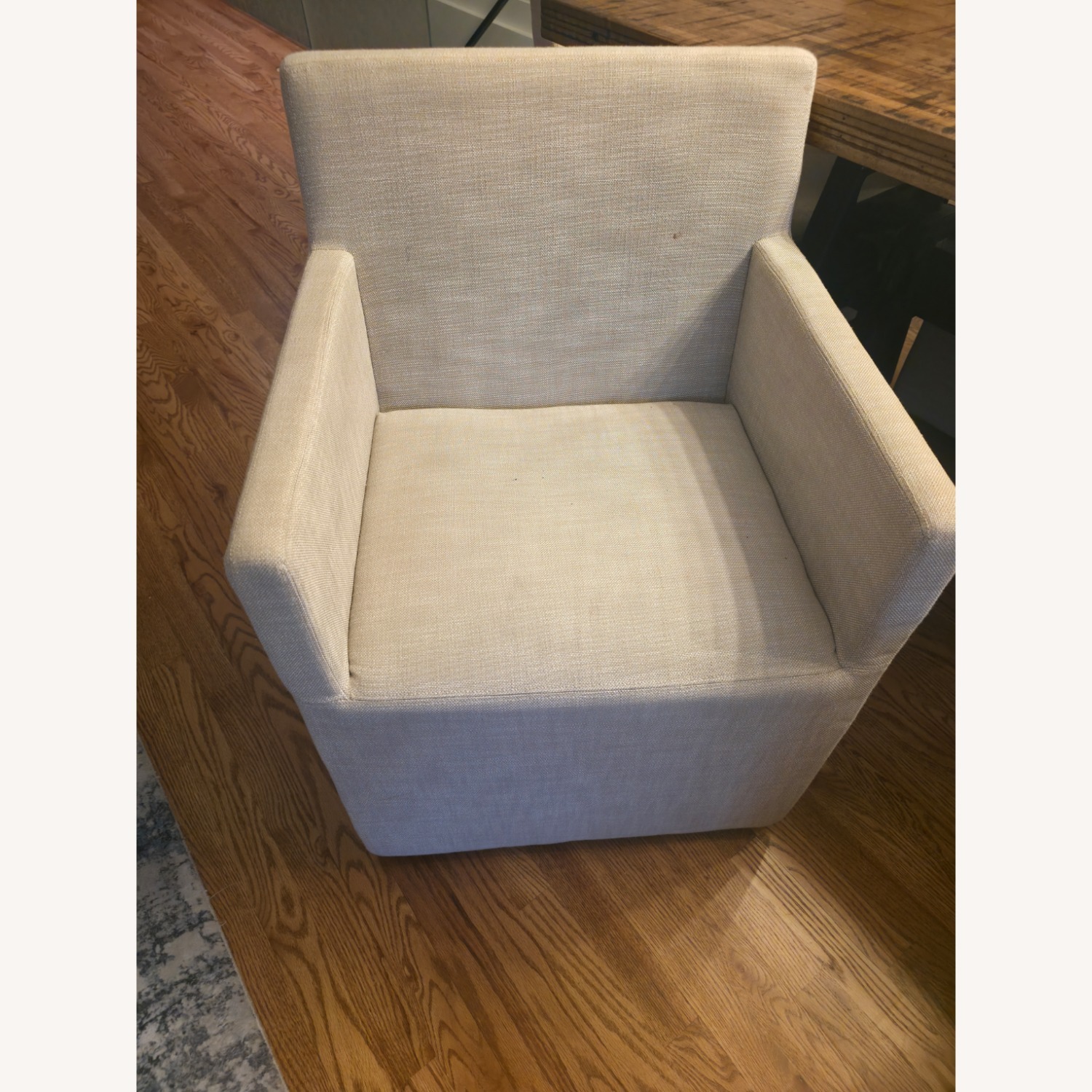 Restoration Hardware Natural Fabric Dining Chairs - image-3