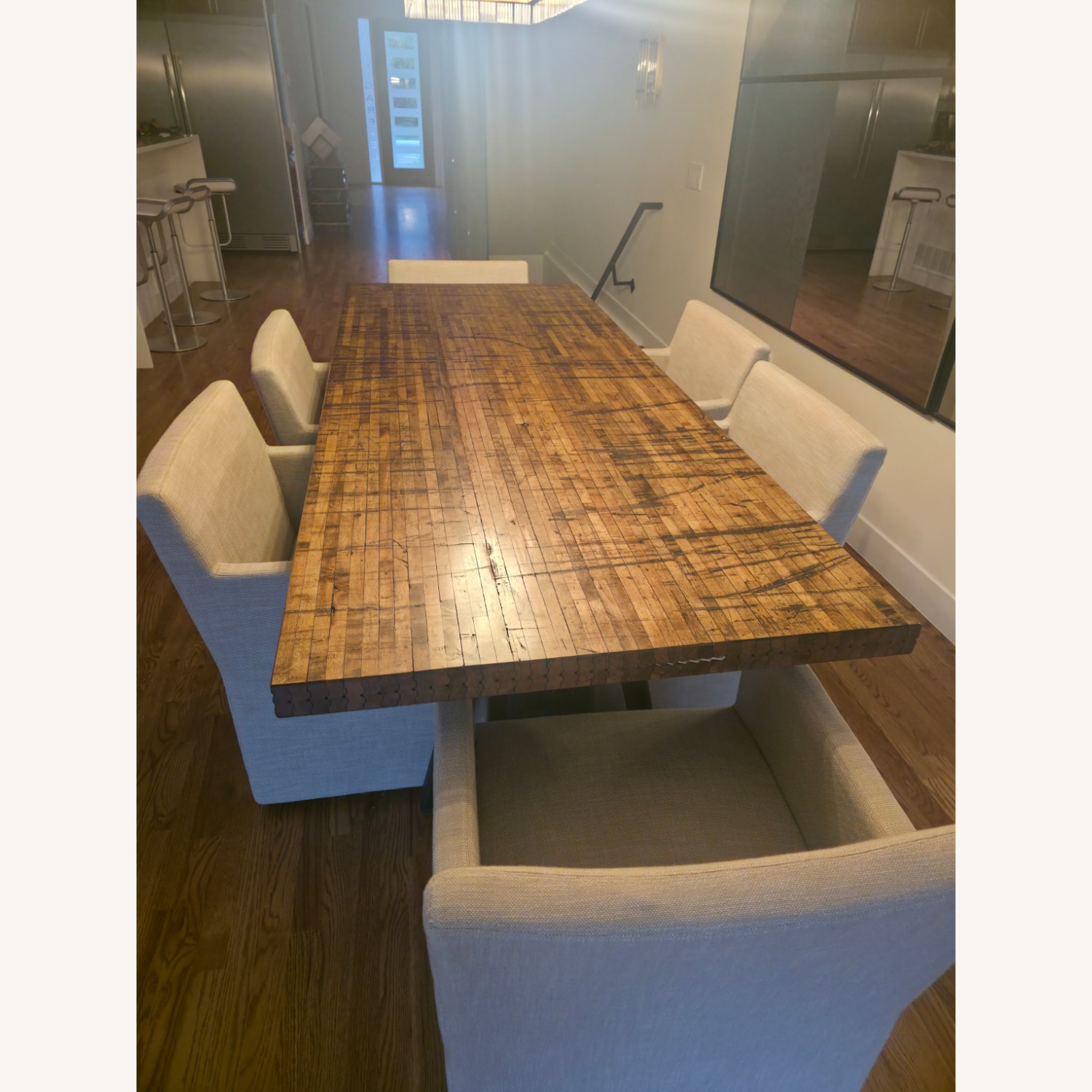 Restoration Hardware Natural Fabric Dining Chairs - image-1