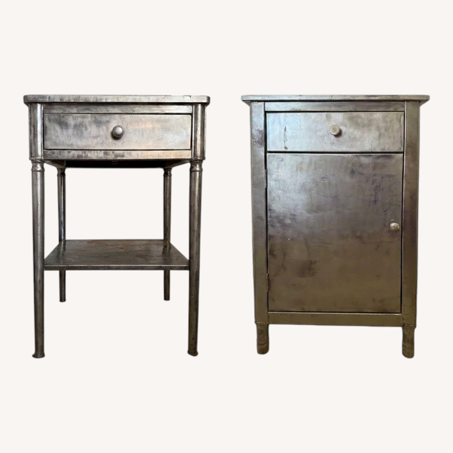 Rare Vintage Doehler Metal Nightstands - image-0