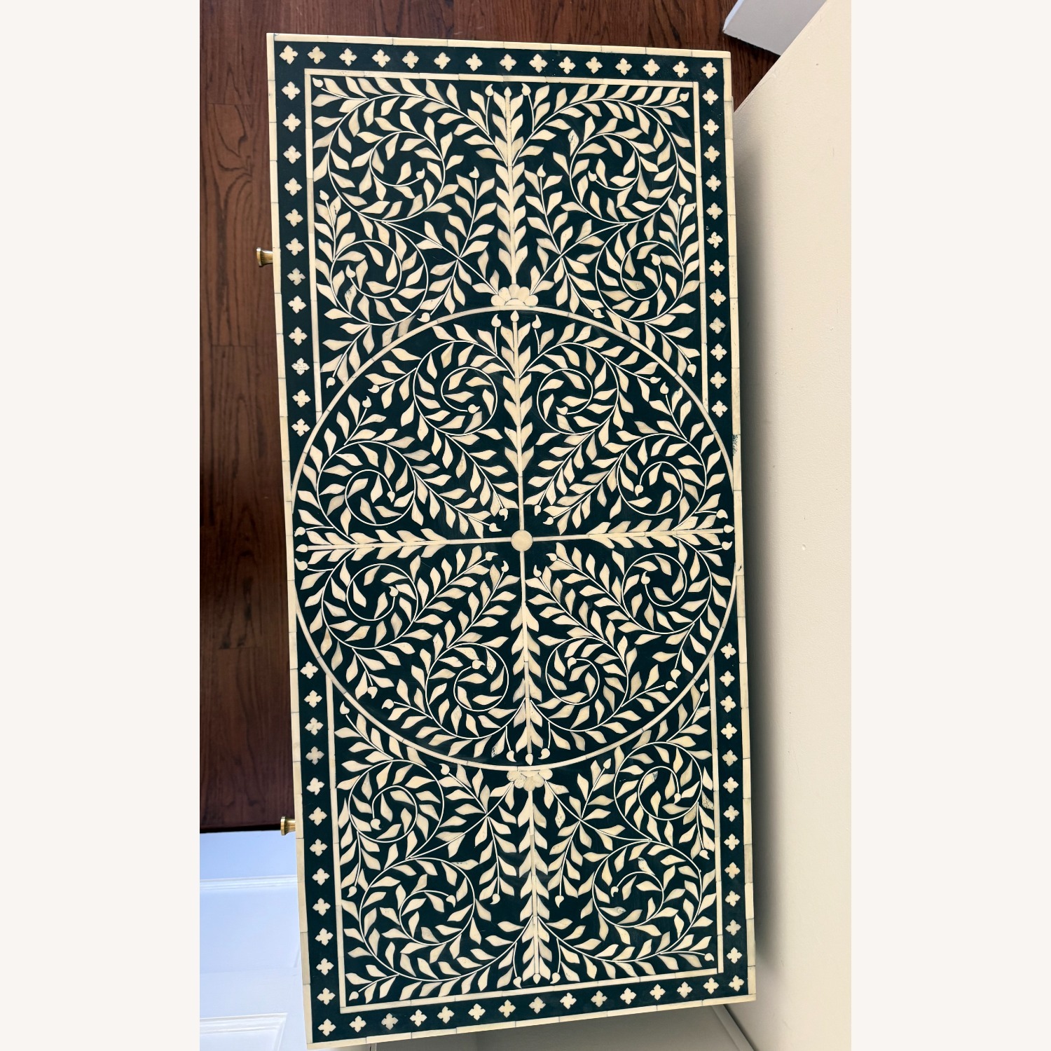 Anthropologie Blue and White Bone Inlay Chest - image-10