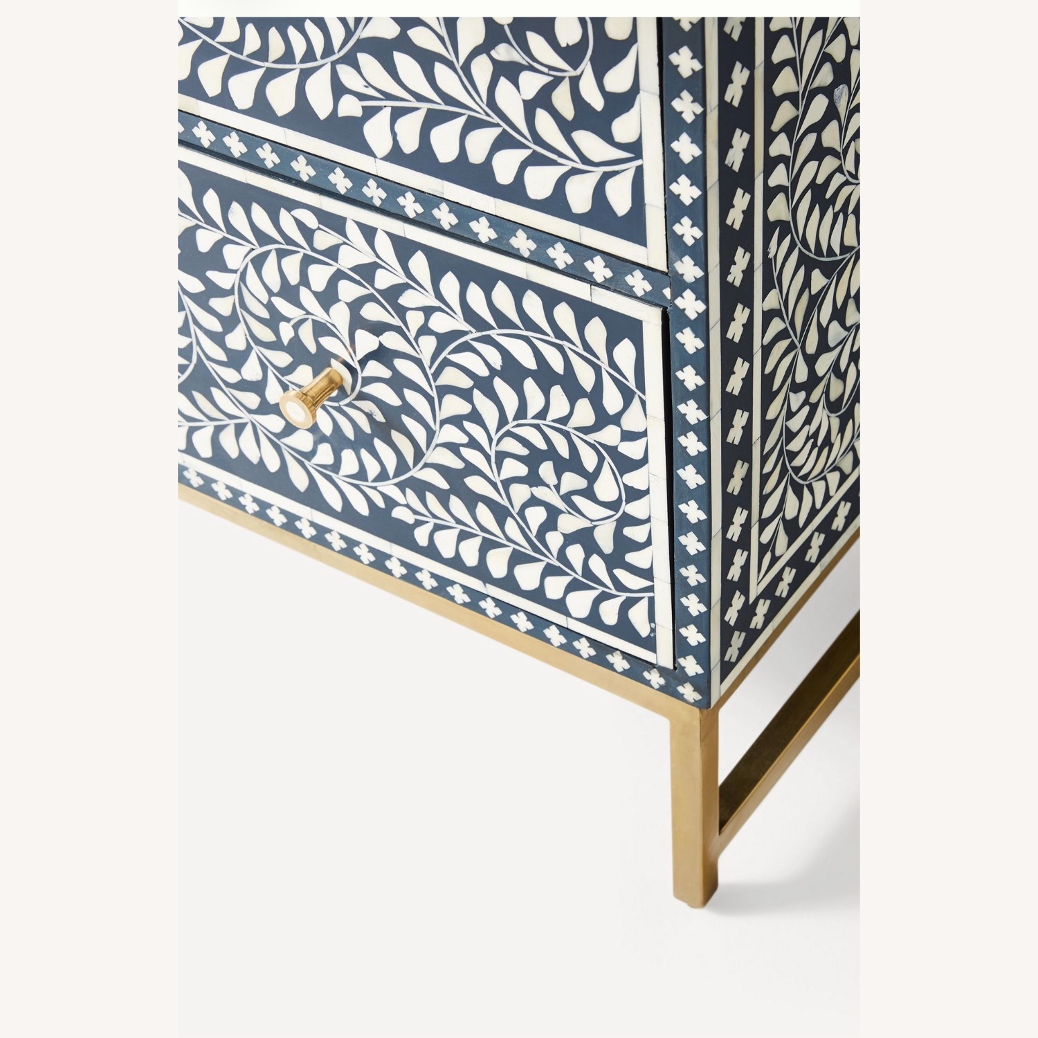Anthropologie Blue and White Bone Inlay Chest - image-3