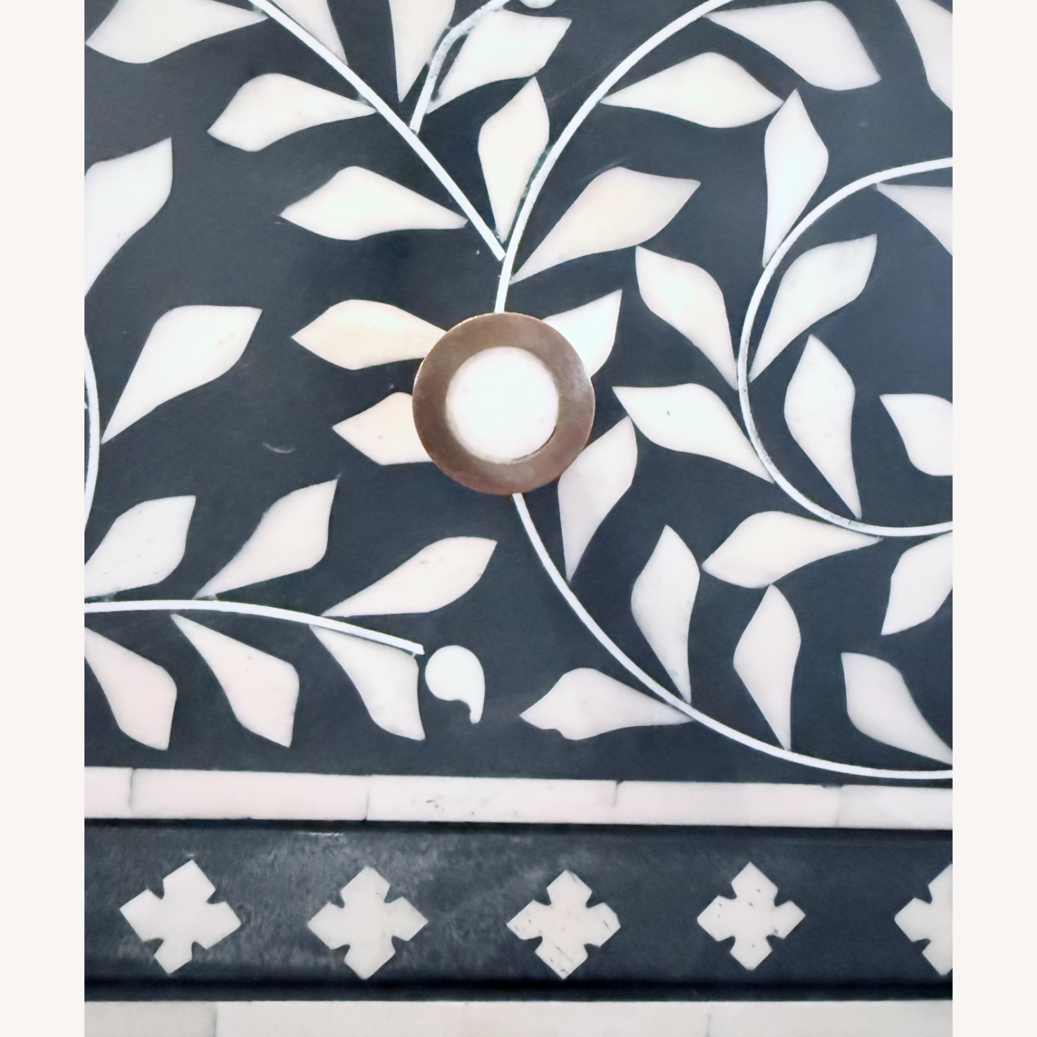 Anthropologie Blue and White Bone Inlay Chest - image-4