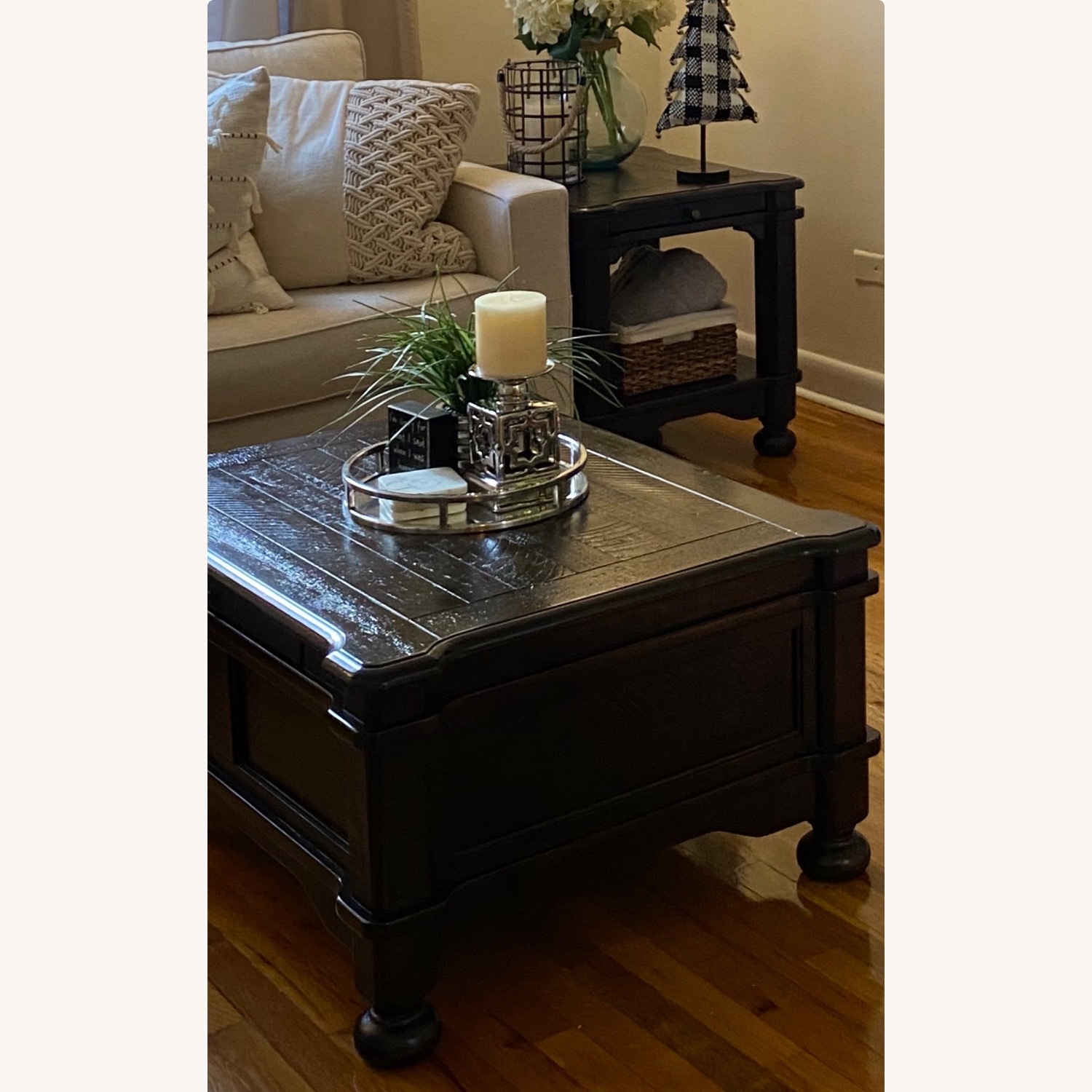 Ashley Gerlane Dark Brown Wood Coffee Table - image-1