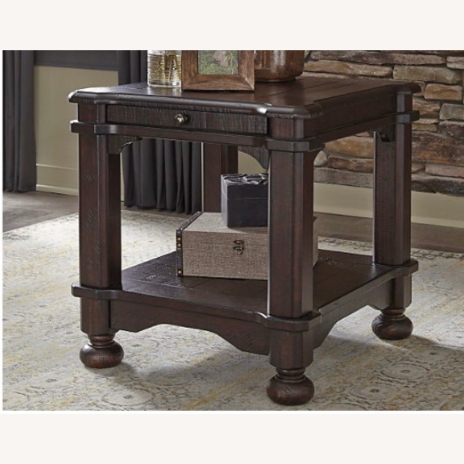 Ashley Gerlane Dark Brown Wood Coffee Table - image-3