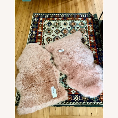 Used Fiore by Auskin Dark Rose Sheepskin Rugs Set of 2 NWT for sale on AptDeco