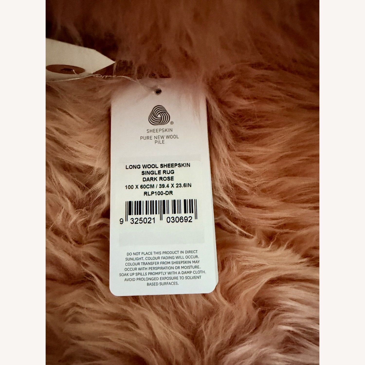 Fiore by Auskin Dark Rose Sheepskin Rugs Set of 2 NWT - image-3