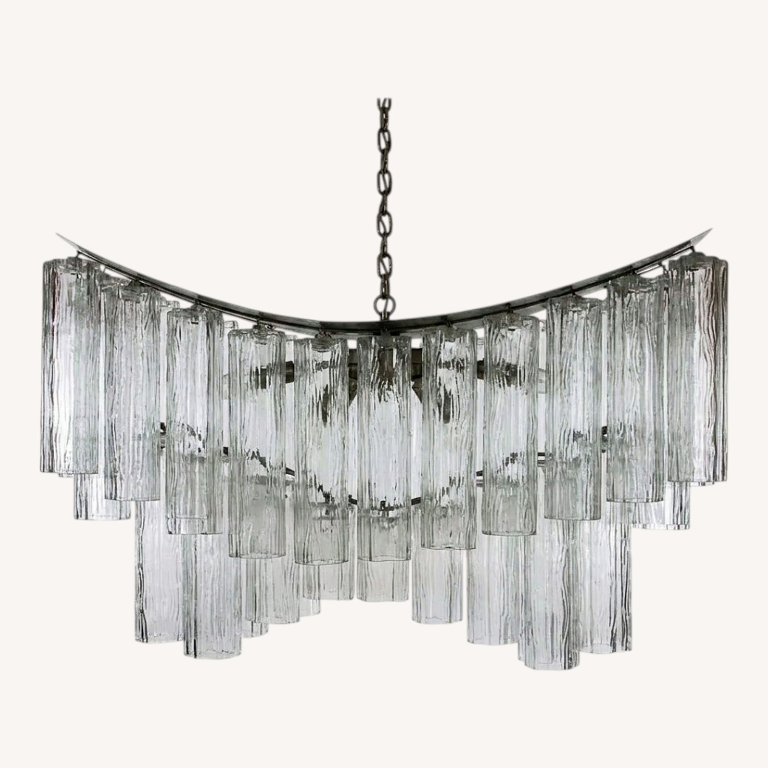 1st Dibs Large Midcentury Italian Glass Chandelier  - image-5