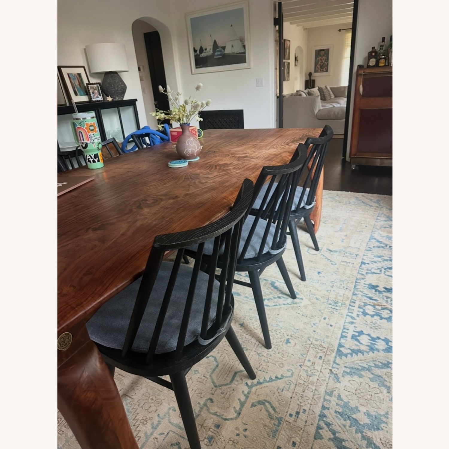 Shoppe Amber Interiors Black Wood Dining Chairs - image-6