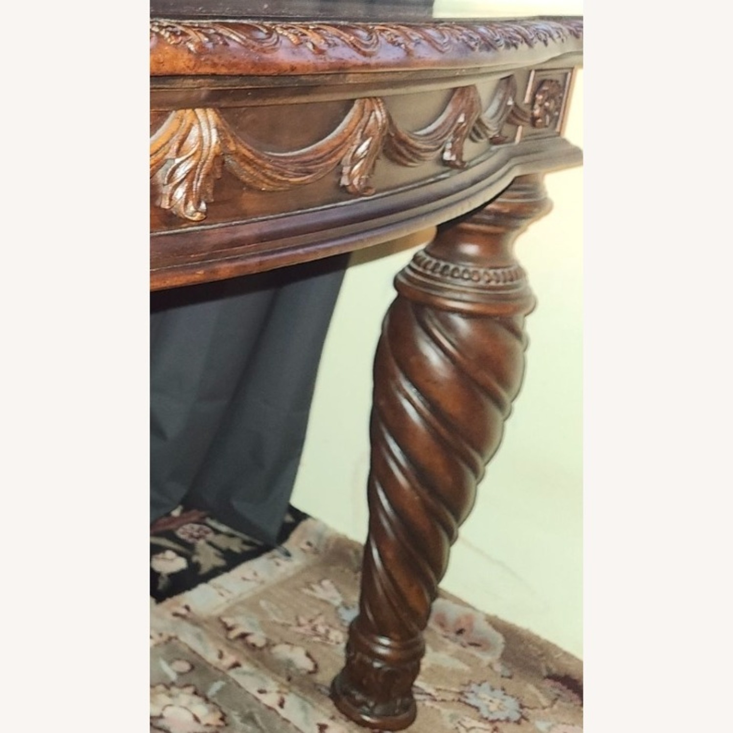 Ashley Furniture Dark Brown Wood Dining Table - image-2