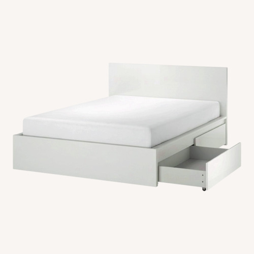 Used IKEA MALM White Queen Bed for sale on AptDeco