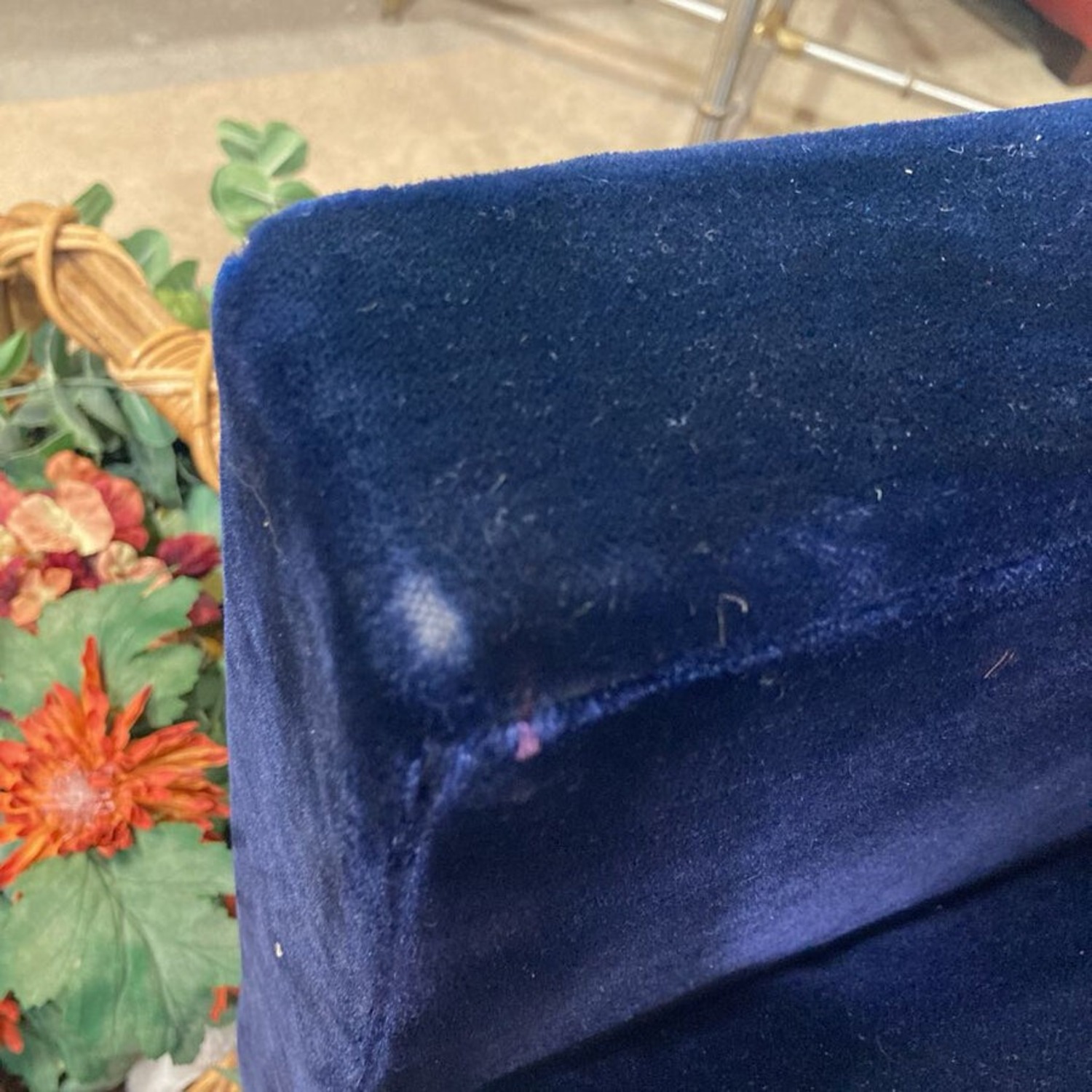 Mohair Accent Chair Navy - image-9