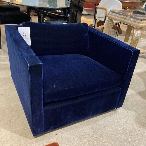 Used Mohair Accent Chair Navy for sale on AptDeco