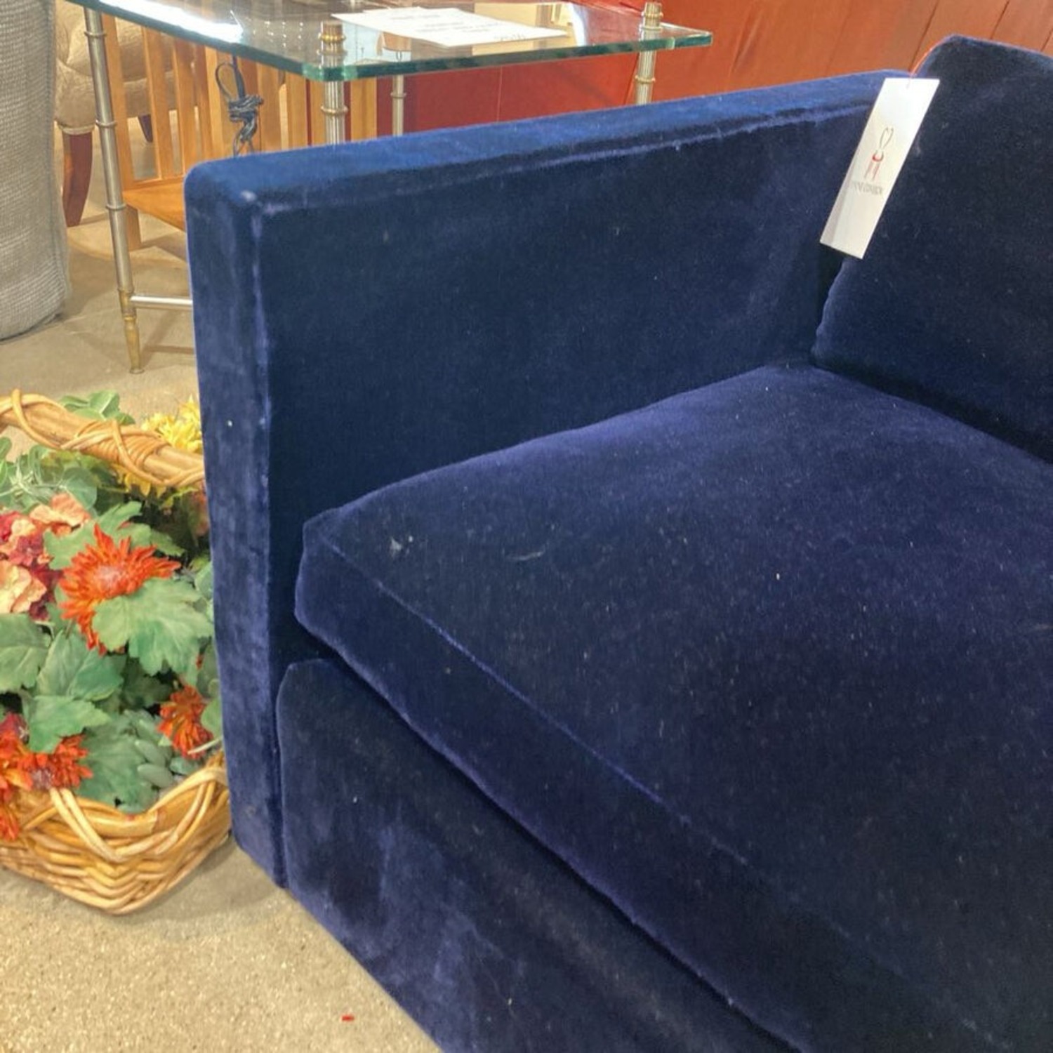 Mohair Accent Chair Navy - image-5