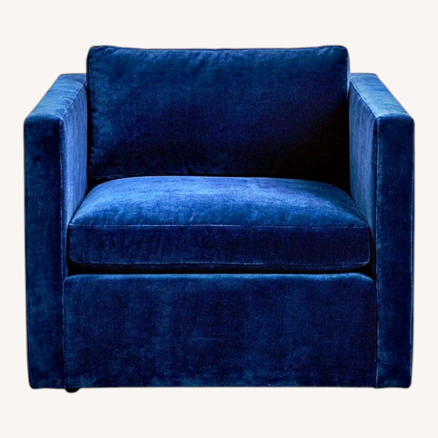 Mohair Accent Chair Navy - image-0