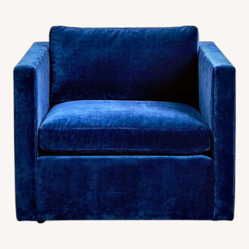 Used Mohair Accent Chair Navy for sale on AptDeco
