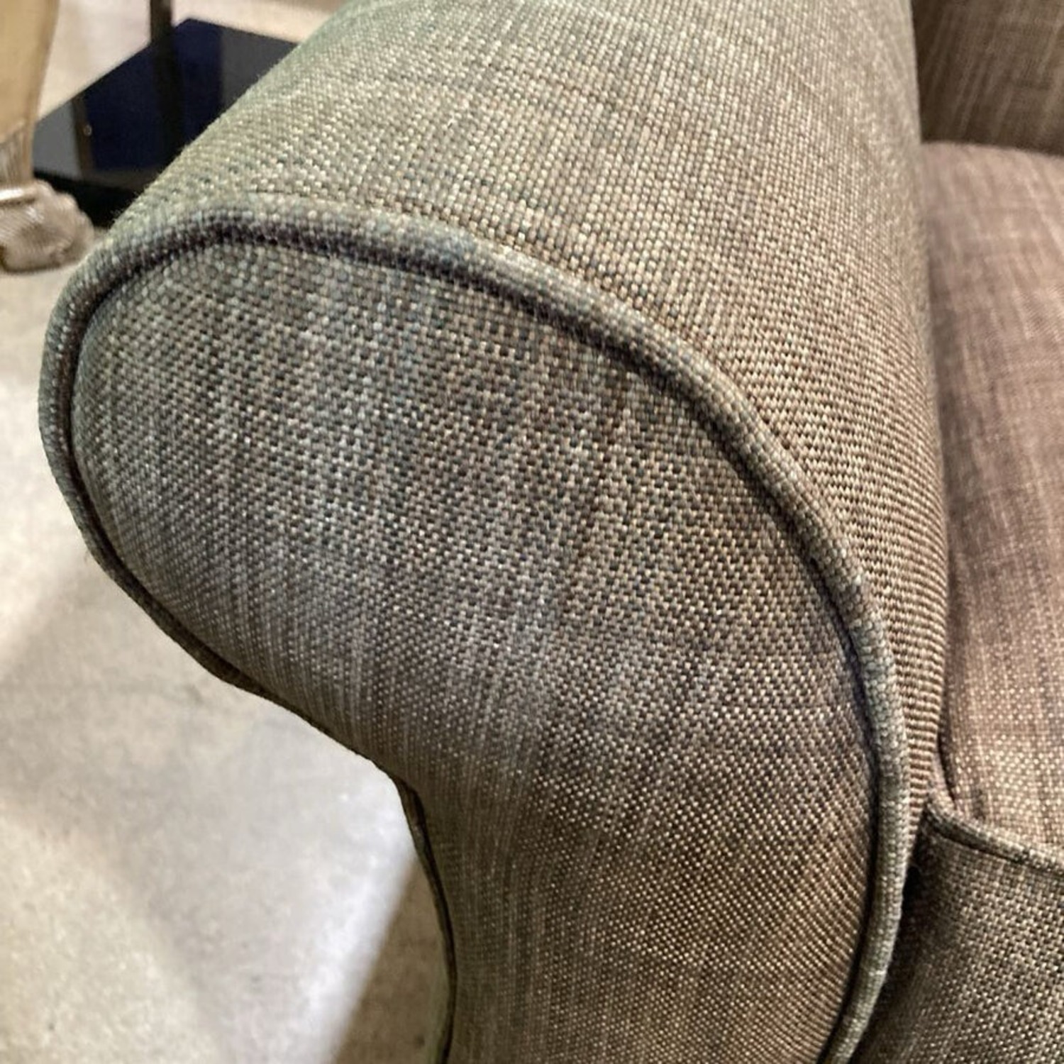 Kravet Button Tufted Performance Fabric Roll-Arm Sofa - image-8