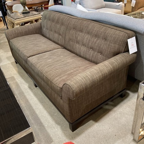 Used Kravet Button Tufted Performance Fabric Roll-Arm Sofa for sale on AptDeco