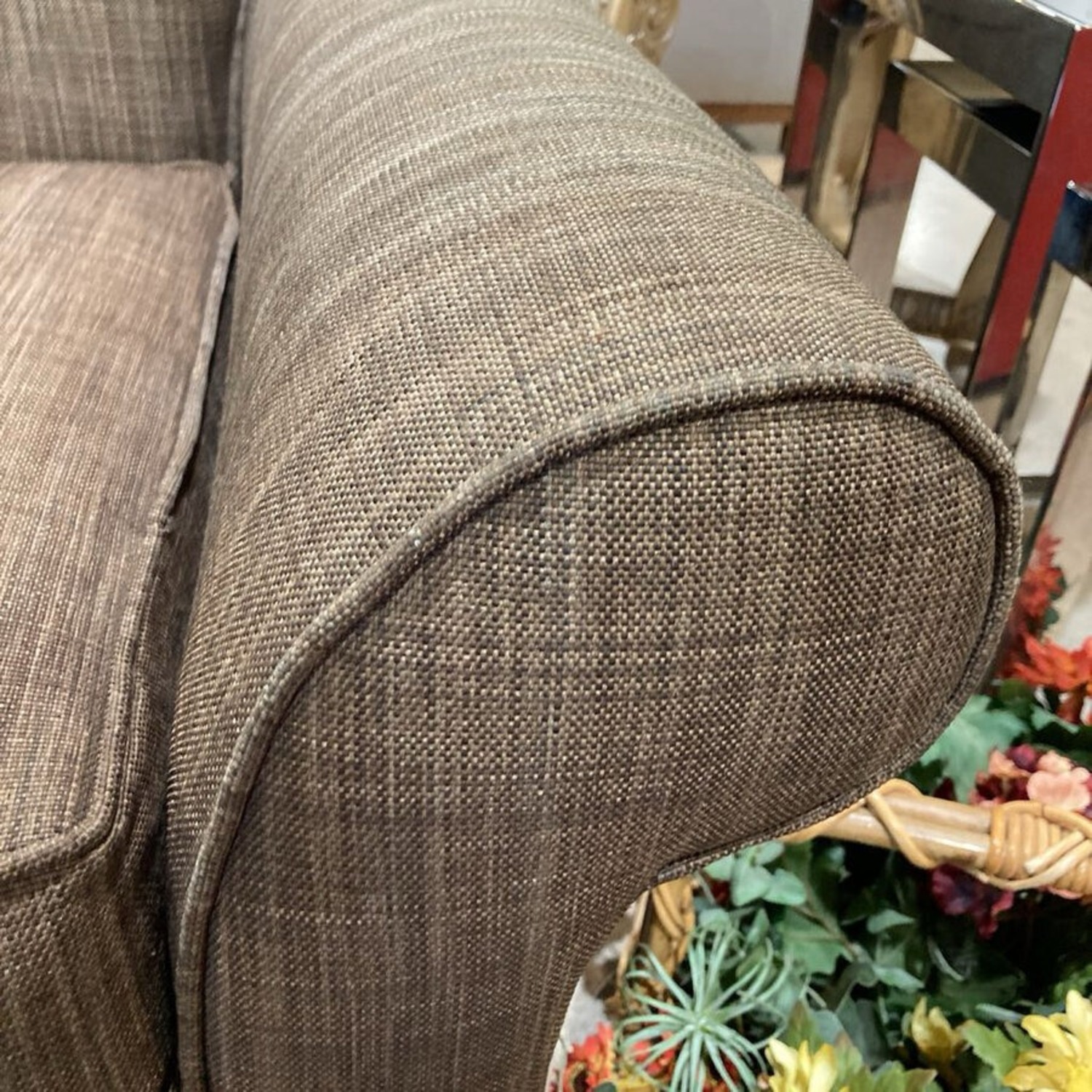 Kravet Button Tufted Performance Fabric Roll-Arm Sofa - image-6