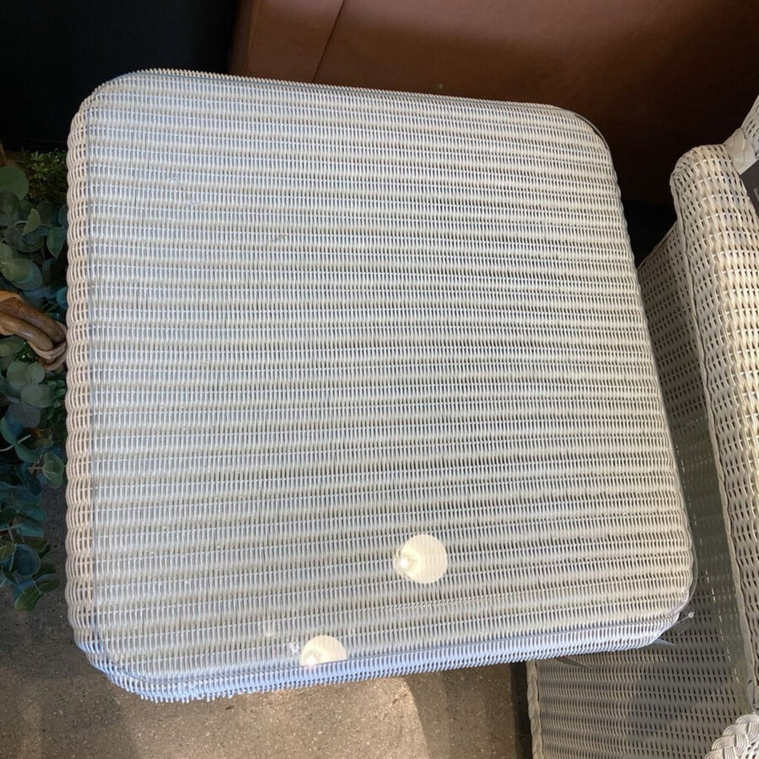 Lloyd Flanders All Seasons Wicker Square Glass Top End Table - image-4