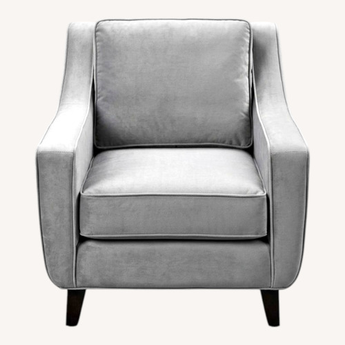 Used Velvet Curve-Arm Accent Chair Dove Gray for sale on AptDeco