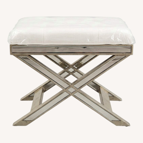Used Marlo Mirrored Vanity Stool Bench for sale on AptDeco