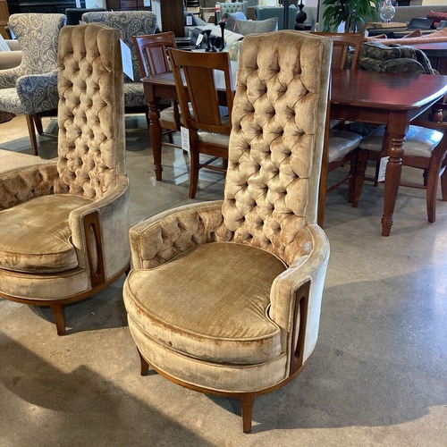 Used Vintage Hollywood Regency Highback Tufted Chair for sale on AptDeco