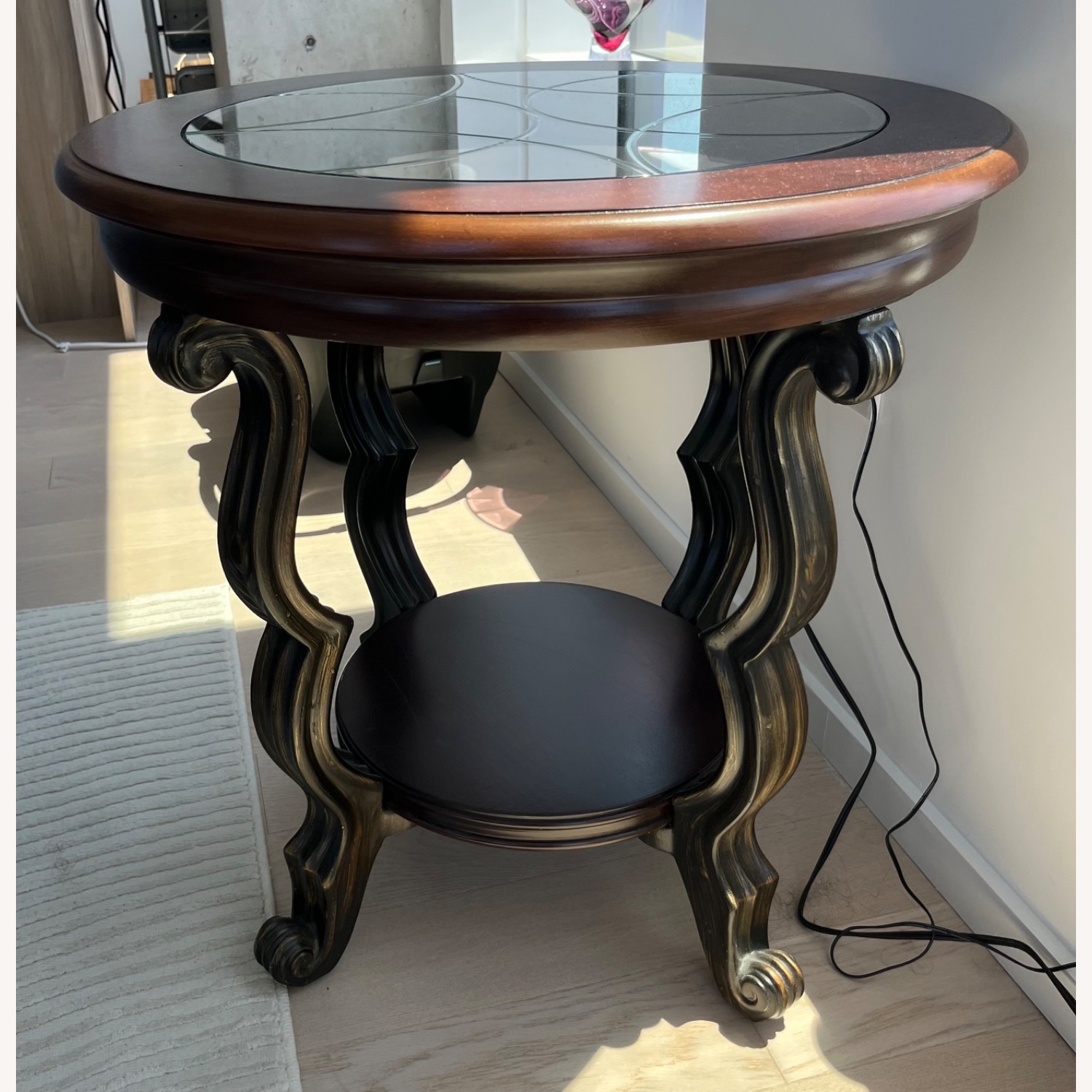 Raymour & Flanigan Dark Brown Side Table - image-2