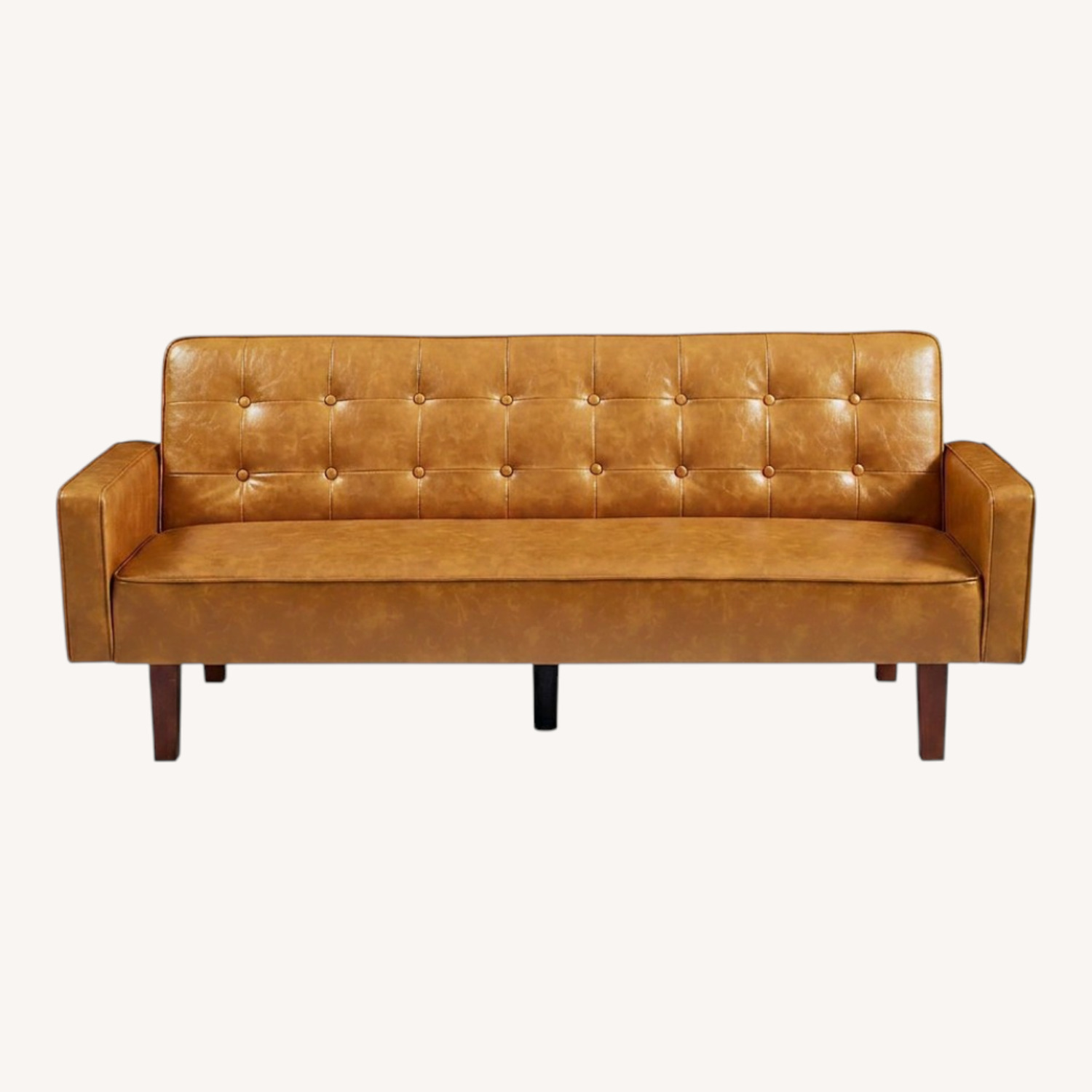 Wayfair Light Brown Faux Leather Sleeper Sofa - image-0