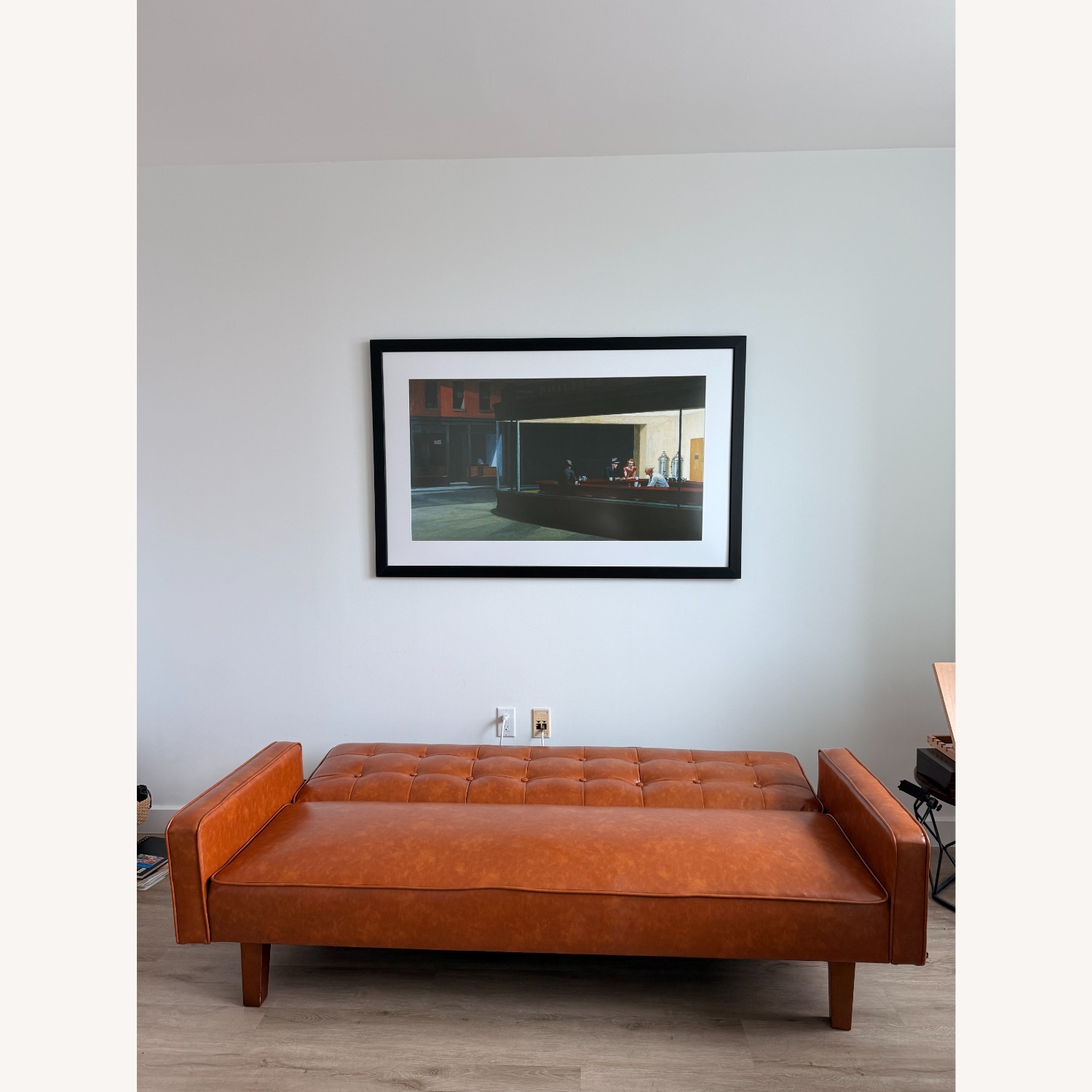 Wayfair Light Brown Faux Leather Sleeper Sofa - image-2