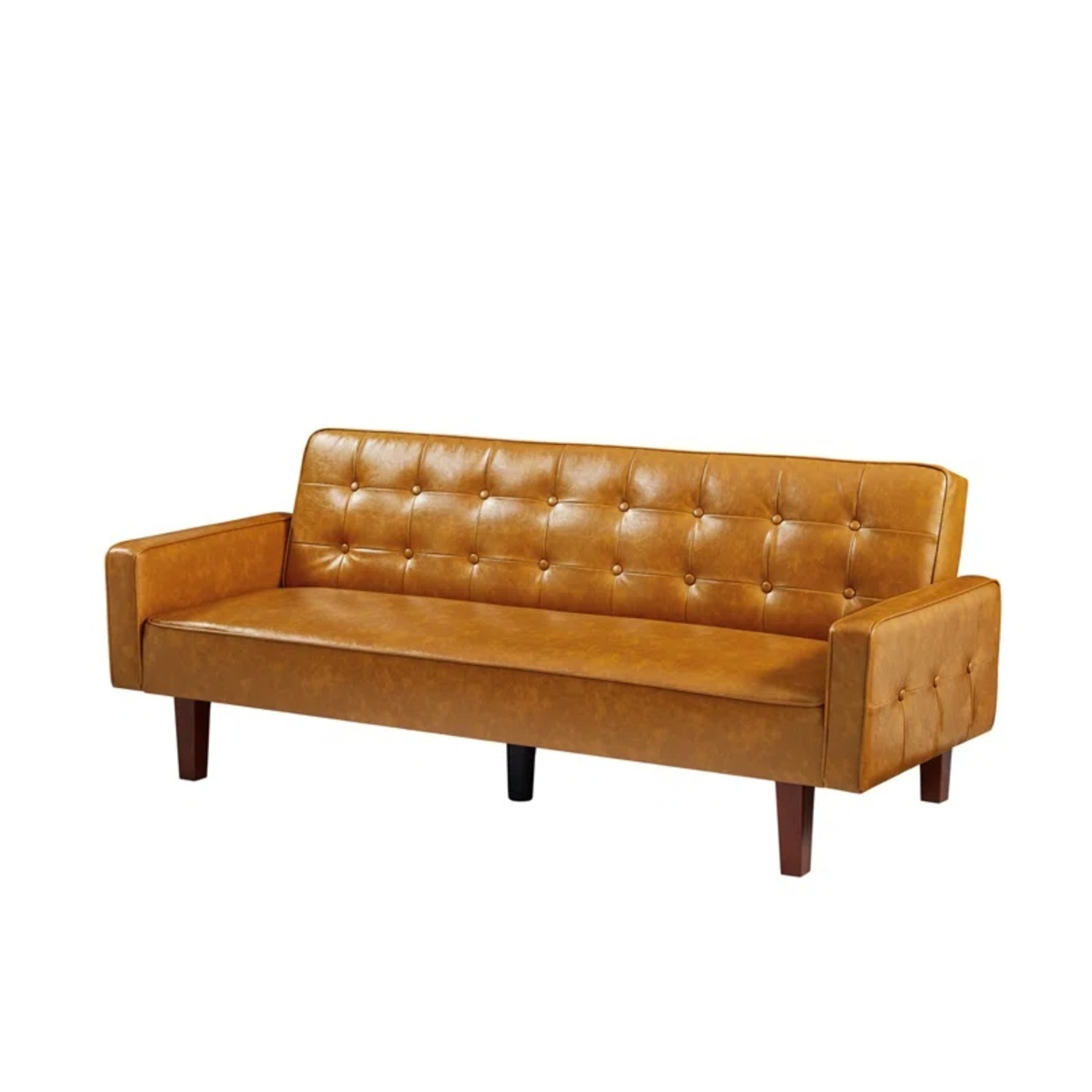 Wayfair Light Brown Faux Leather Sleeper Sofa - image-5