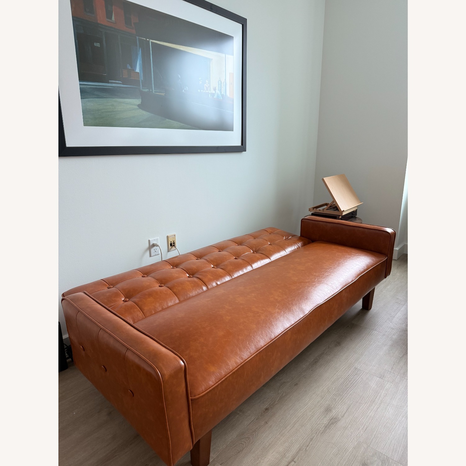 Wayfair Light Brown Faux Leather Sleeper Sofa - image-4