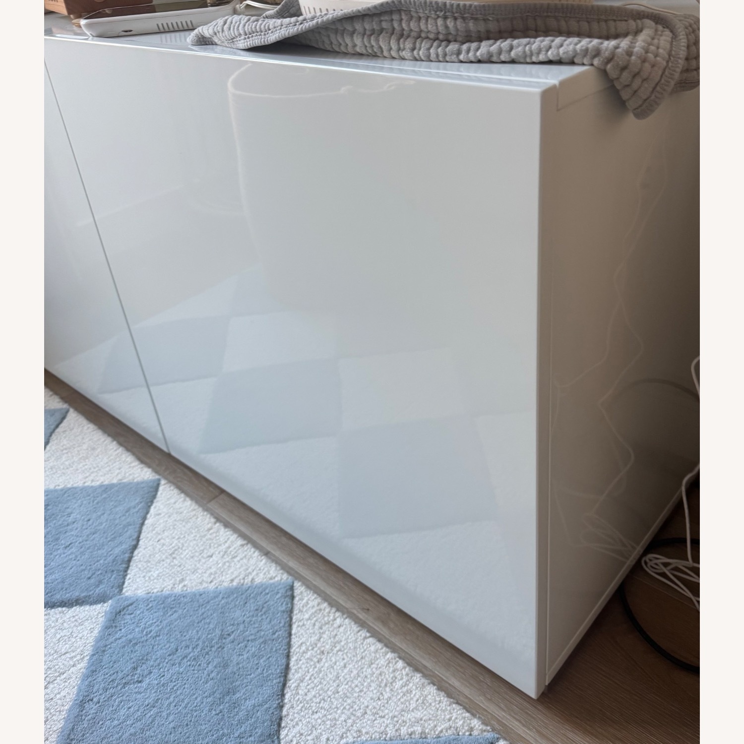 CB2 Fuel Gloss White Lacquer Sideboard - image-6