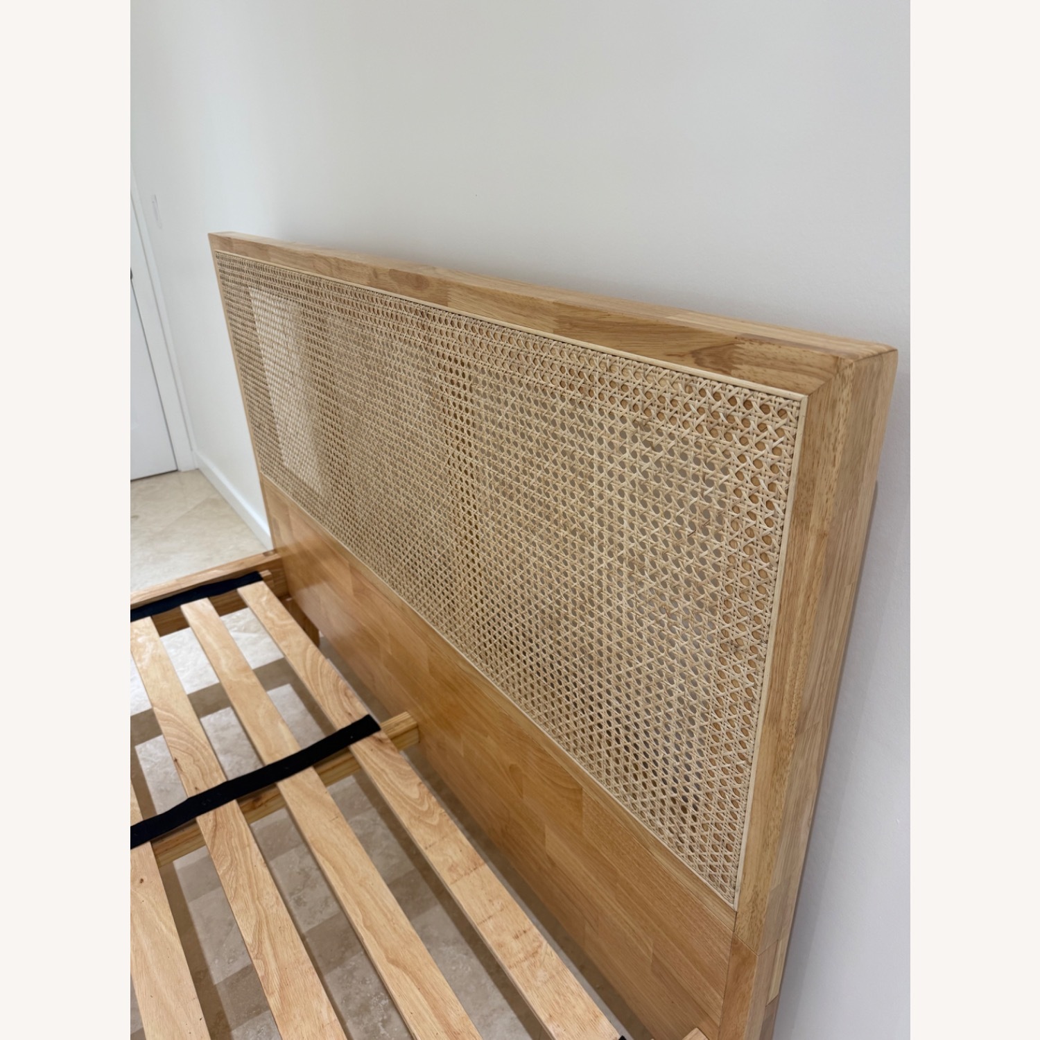 Natural Wood Queen Bed - image-5