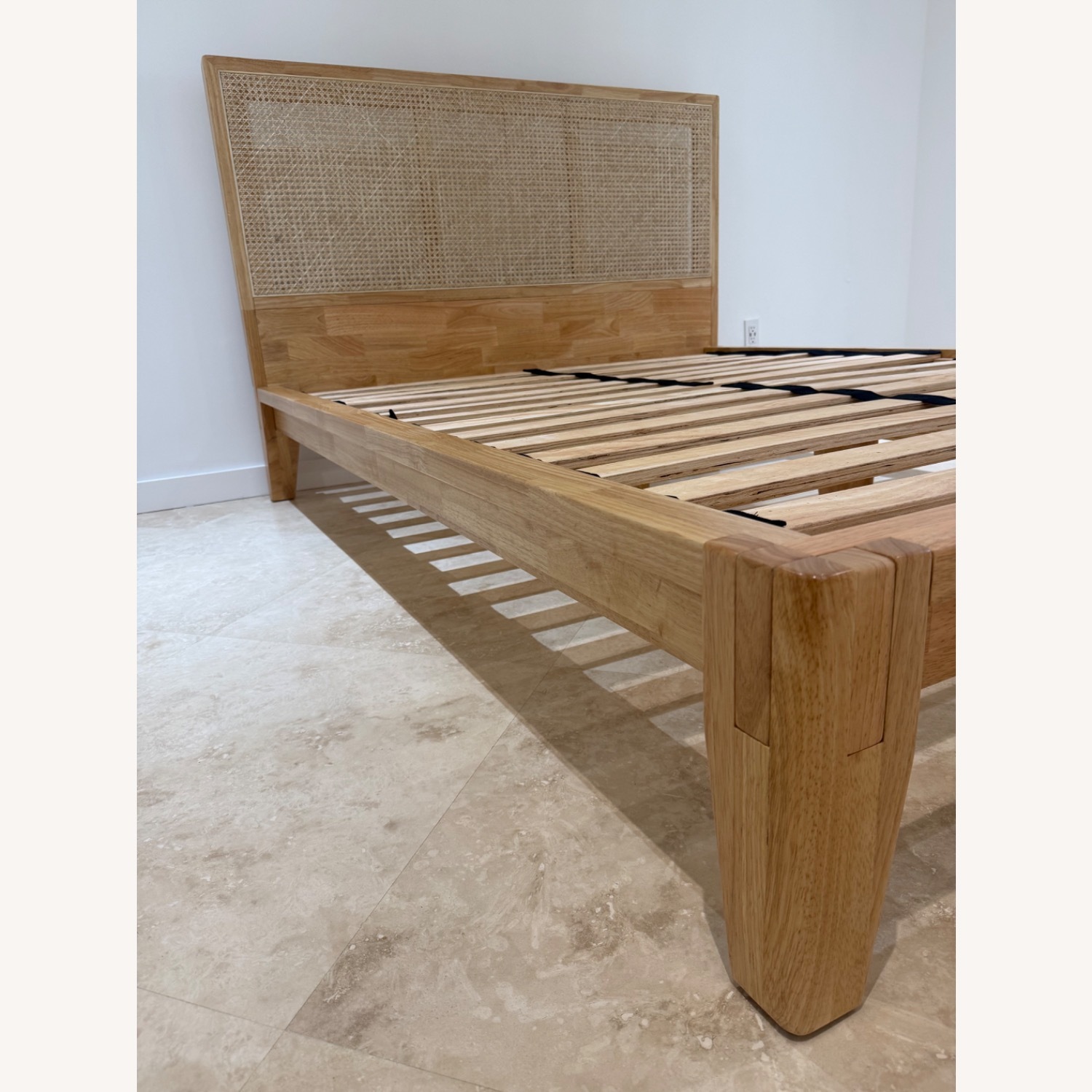 Natural Wood Queen Bed - image-3