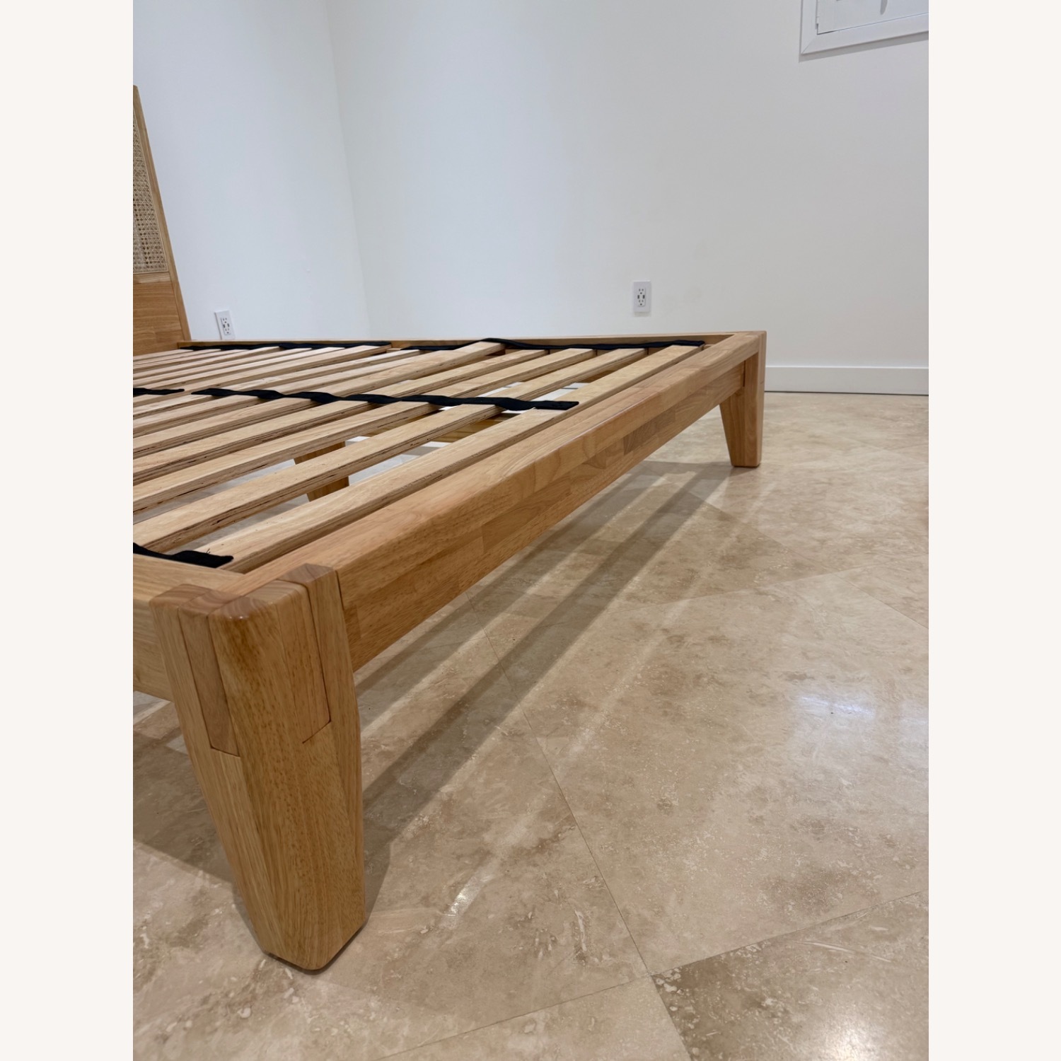 Natural Wood Queen Bed - image-7
