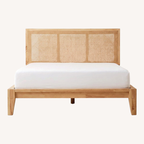 Used Natural Wood Queen Bed for sale on AptDeco