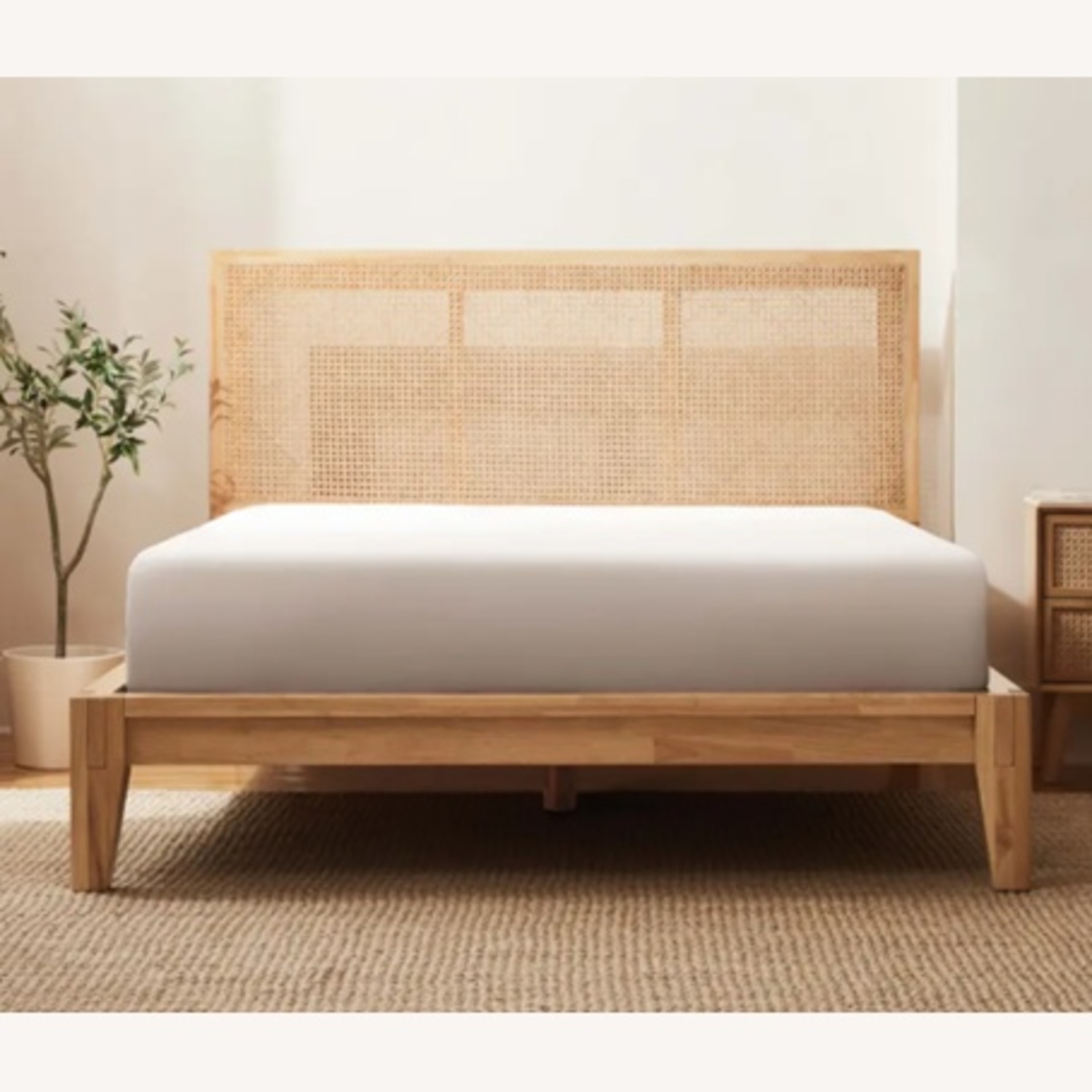 Natural Wood Queen Bed - image-8
