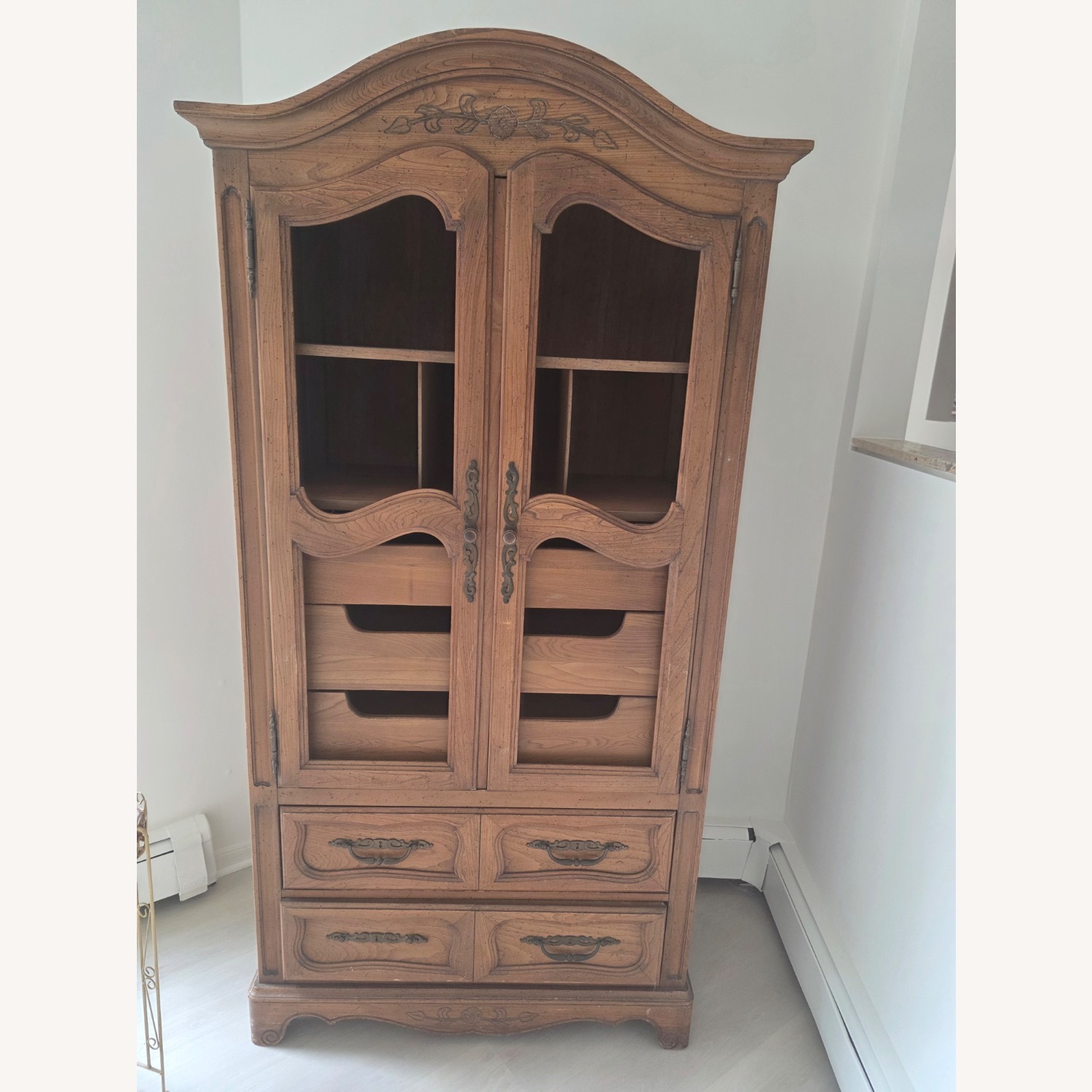 Vintage/Antique Dark Brown Armoire - image-1