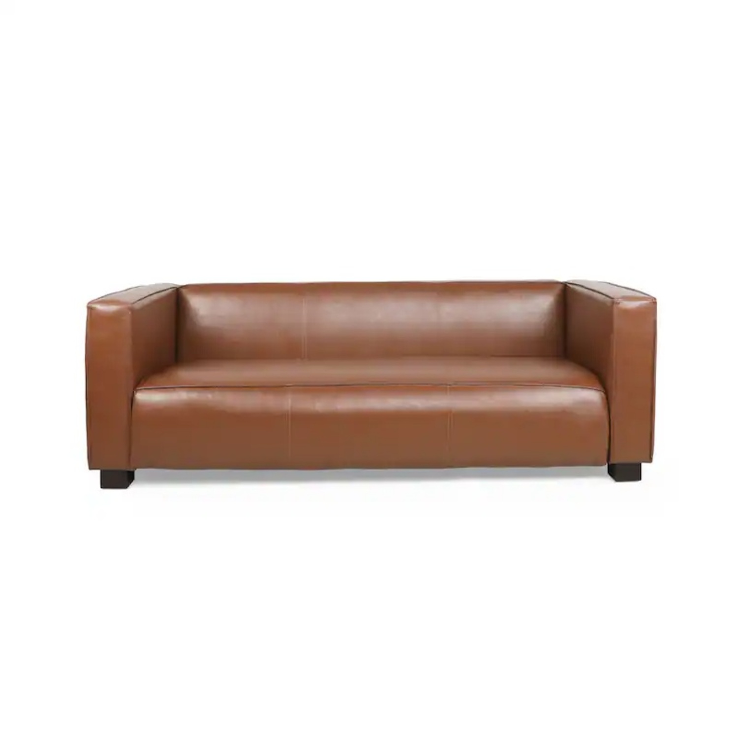 Goyette Dark Brown Faux Leather 3+ Seater Sofa - image-6