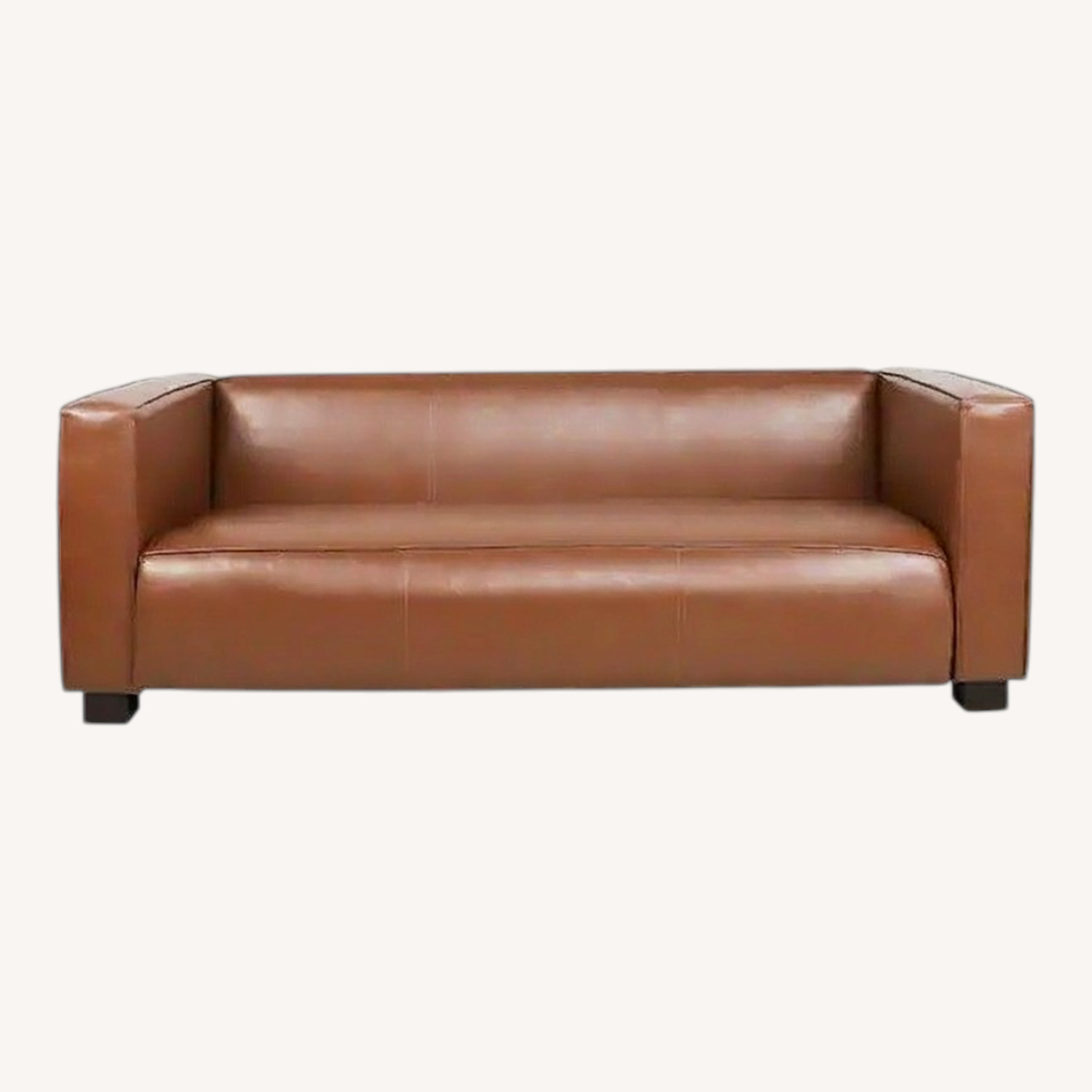 Goyette Dark Brown Faux Leather 3+ Seater Sofa - image-0