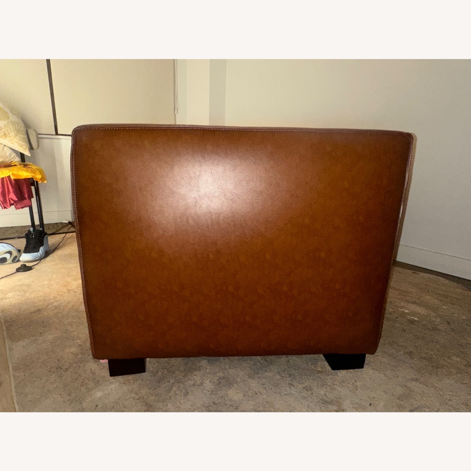 Goyette Dark Brown Faux Leather 3+ Seater Sofa - image-2