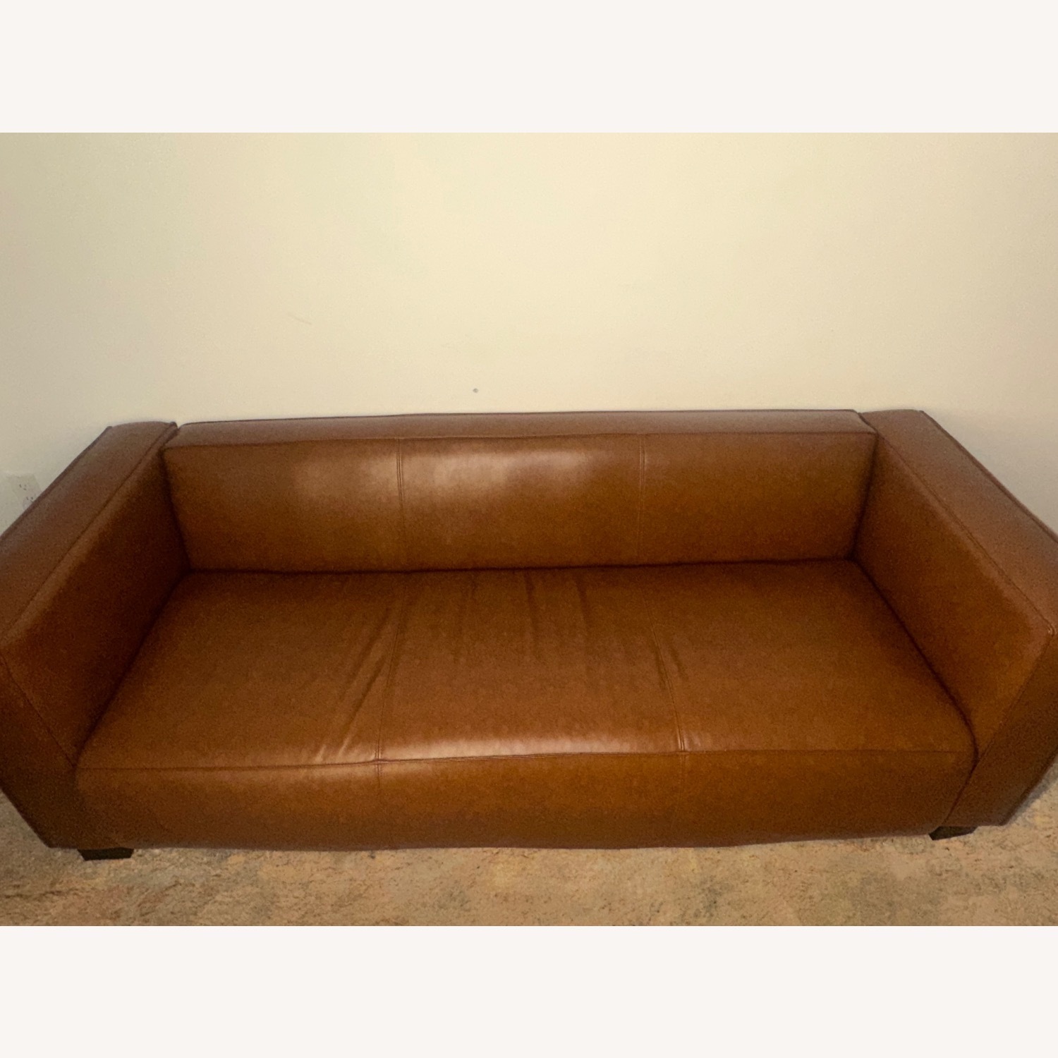 Goyette Dark Brown Faux Leather 3+ Seater Sofa - image-1