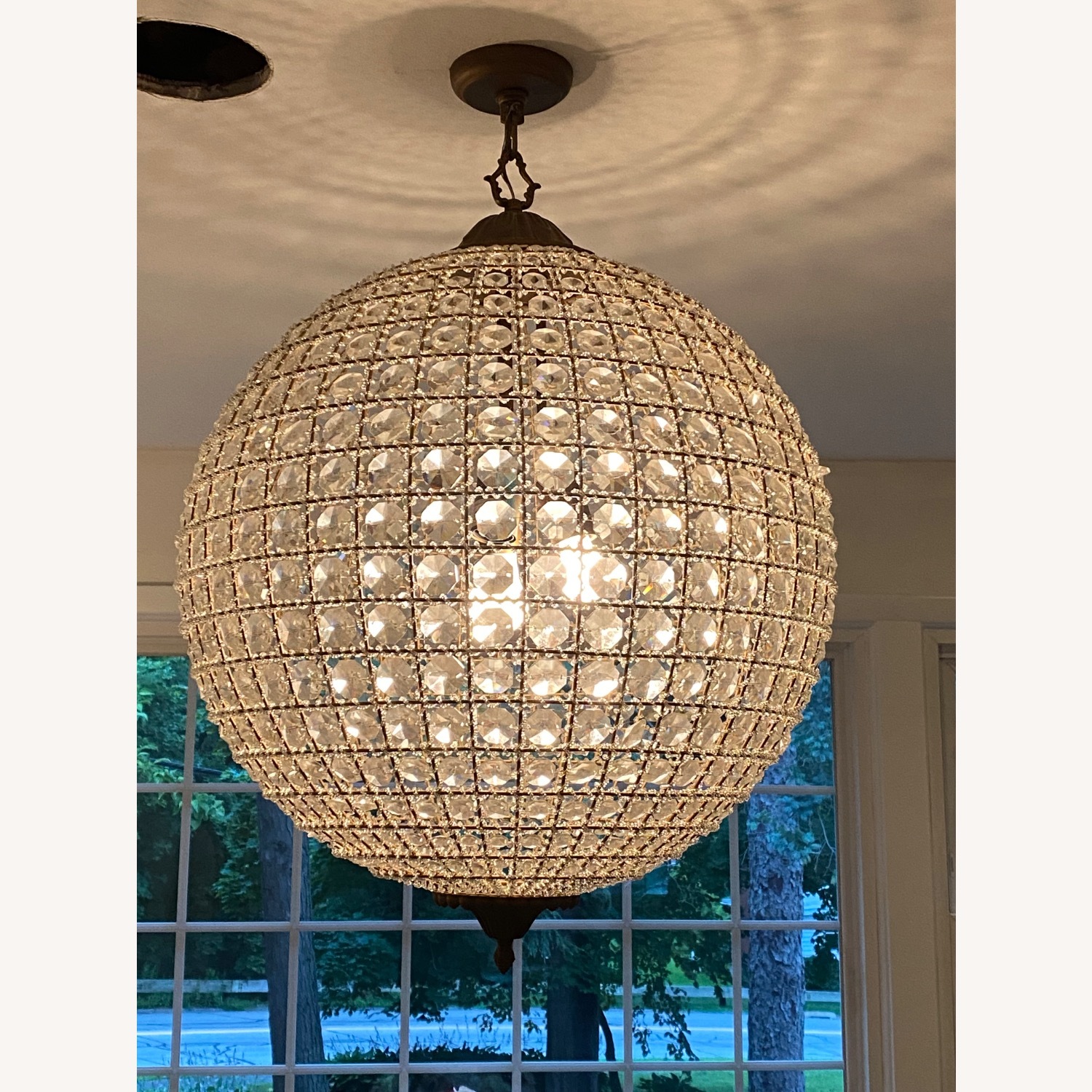 Arhaus Poppy Brass and Glass Large Chandelier - image-1